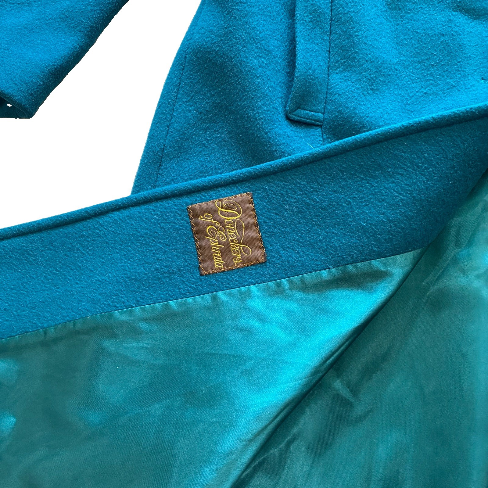 VTG 1970s Pendleton Virgin Wool Lined Teal Trench Coat Women’s Size 10 Old Money