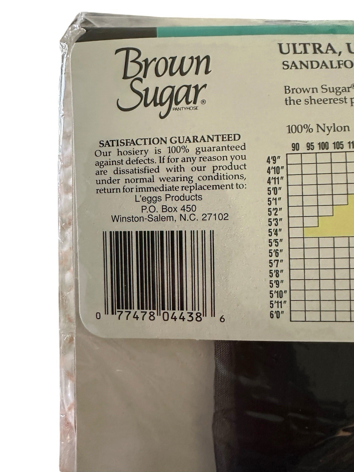 Vtg Brown Sugar Ultra-Ultra Sheer Pantyhose OFF BLACK Med/Tall Darker Skin Tones