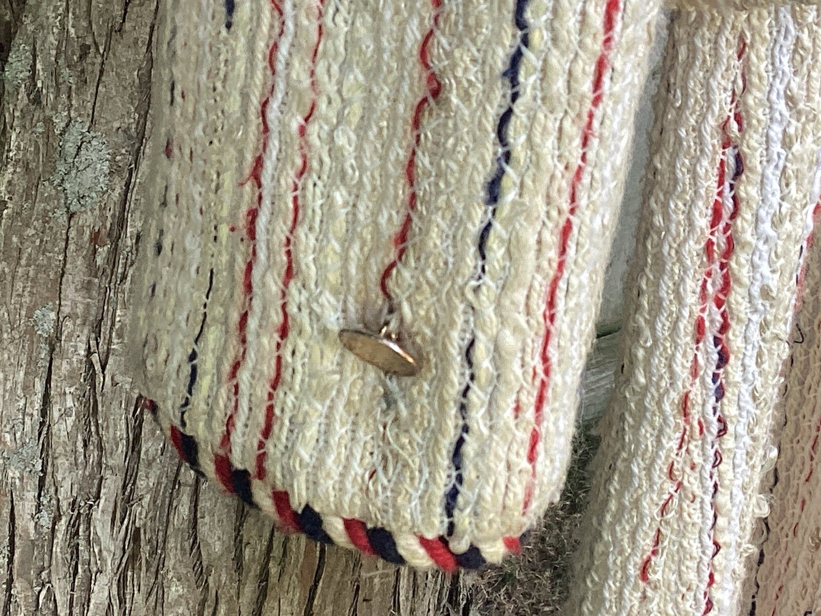 Vtg Wilroy Traveller NY Red White Blue Tweed Skirt Suit Open Jacket Pencil S/XS