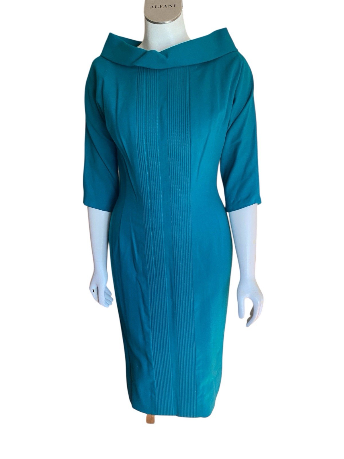 Blue Green Wool 1959’s Dress Harco Original Ladies S/M