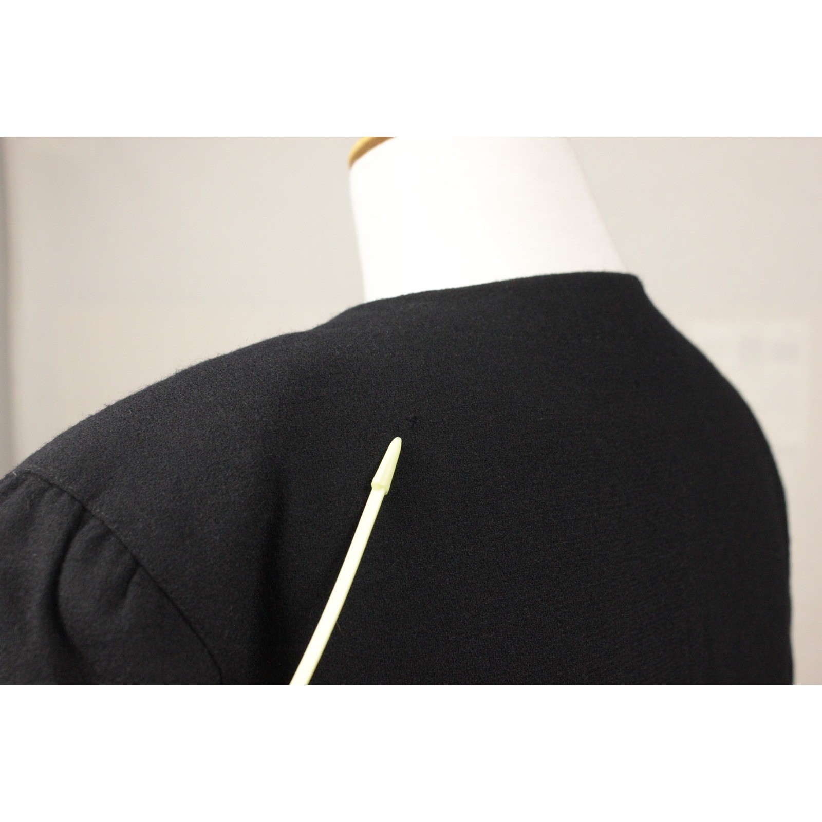Vintage Pia Rucci Black Wool Beaded Fringe Dress 80s Double Breasted Size 10