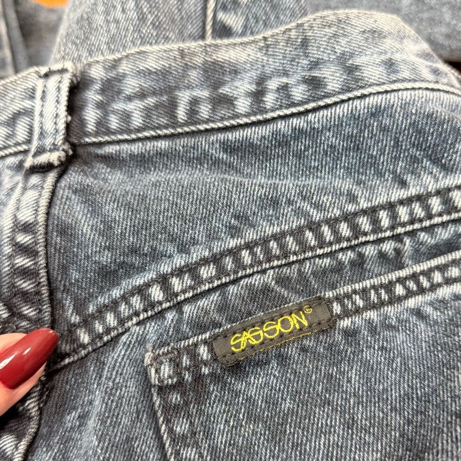Sasson Dark Acid Wash High Waist Tapered Jeans Vintage 80s 90s Fits 26/27