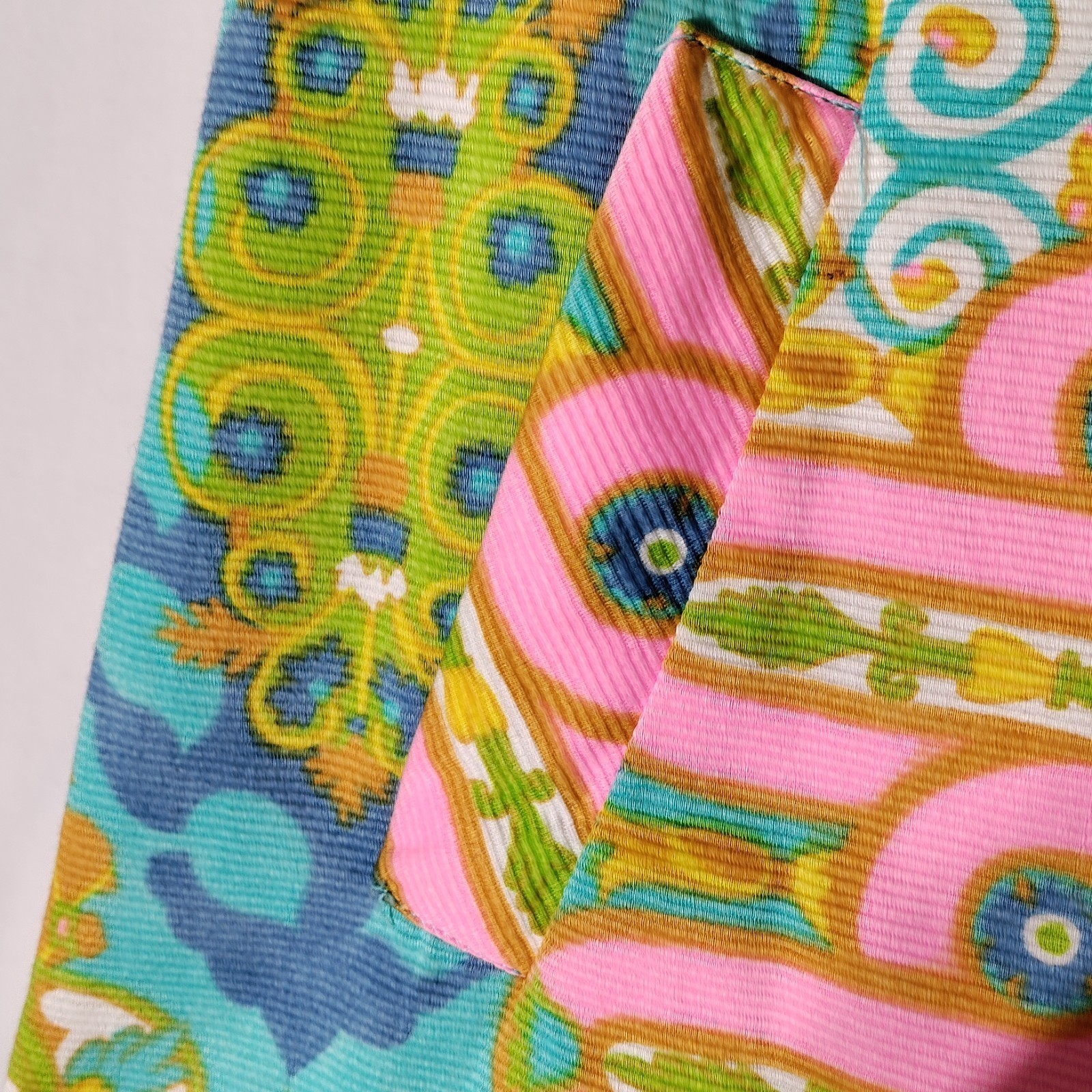 Tori Richard Hawaiian psychedelic 60s Multicolor Shift Dress Sz 12 Vtg