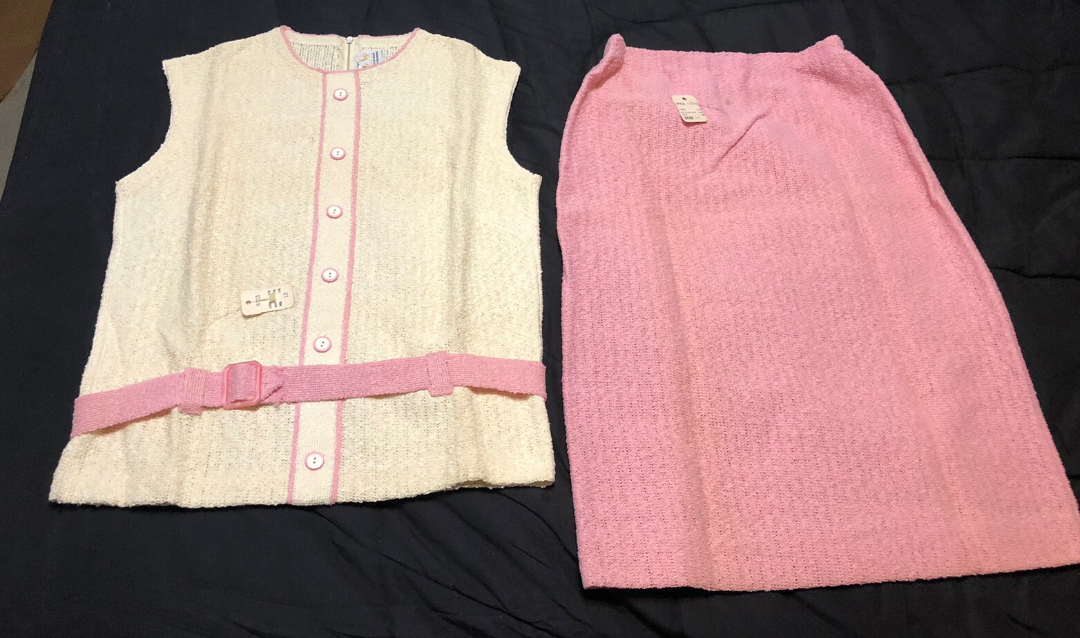 Vintage ORIGINALS BY MISTER SIG 2 Pc Sleeveless Belted Top & Skirt Set – Size 12