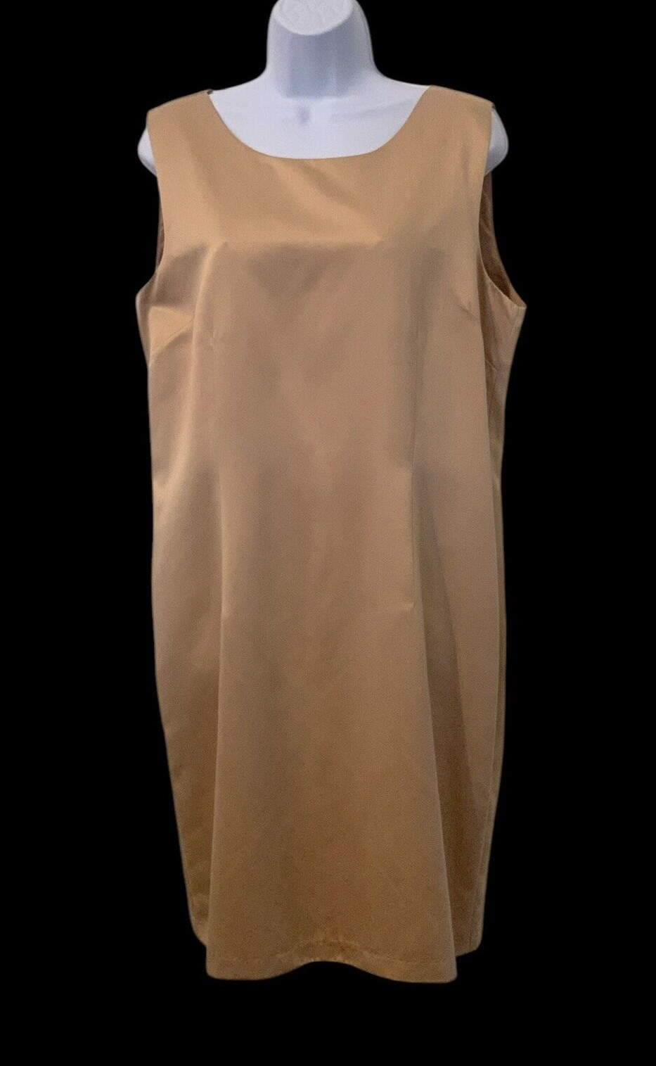 Victoria Holley Womens 2 PC Dress Set Size 14 Gold Silk Blend Matching Cardigan