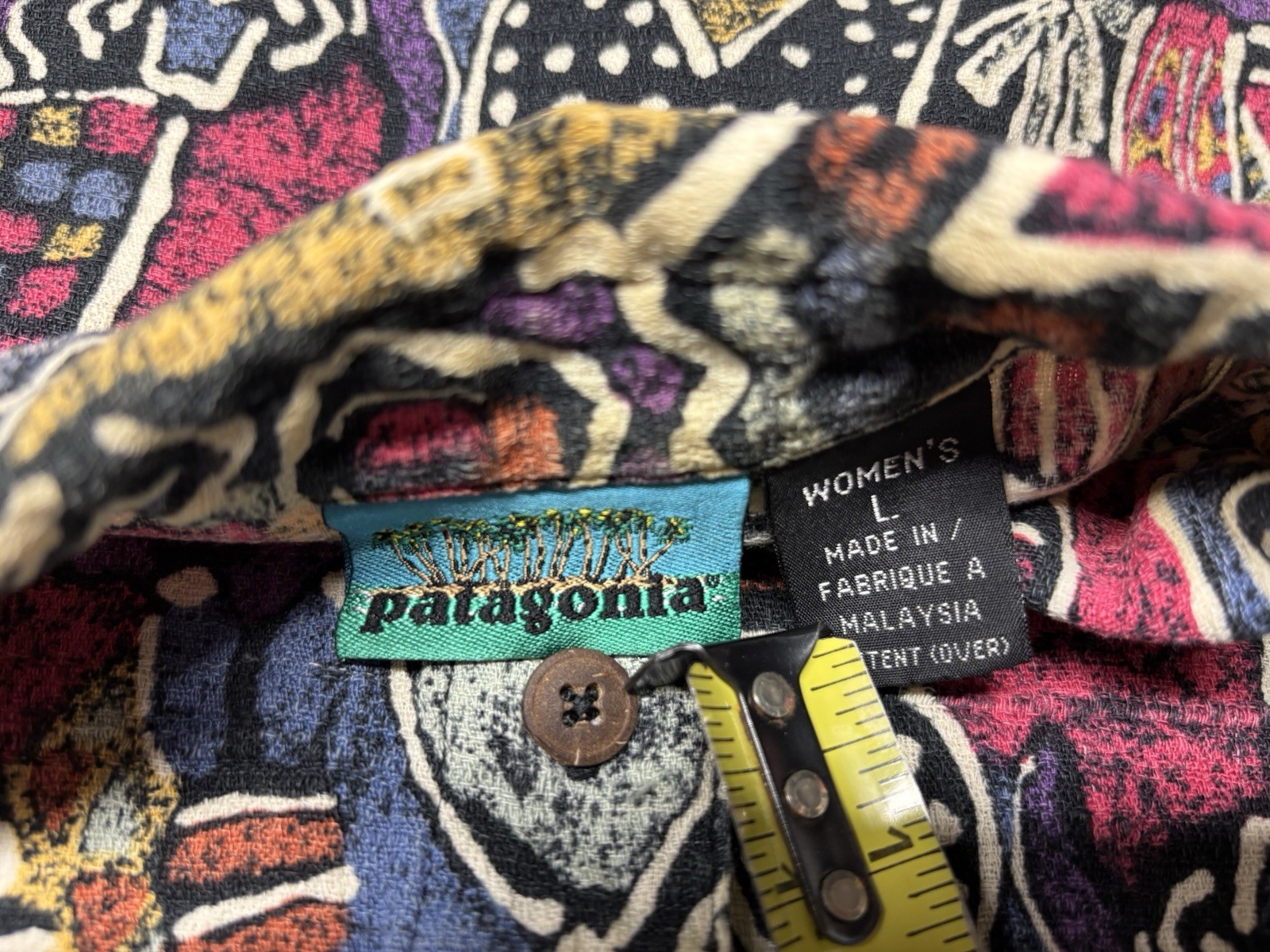 ✅ Vintage Women’s Large Patagonia Aztec Hawaiian Button Up Short Sleeve Shirt
