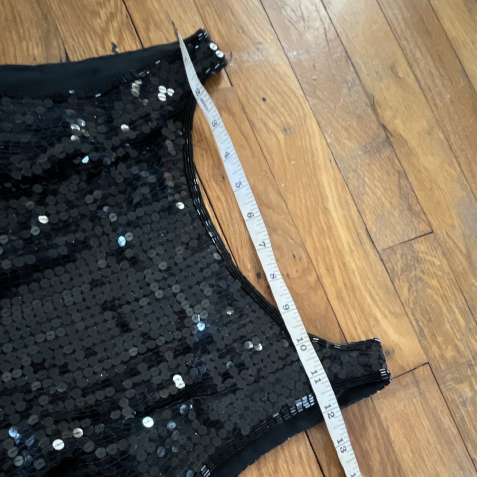 G LTD. New York Black Sequin 100% Silk Vintage Dress Medium 30″ Chest 34″ Waist