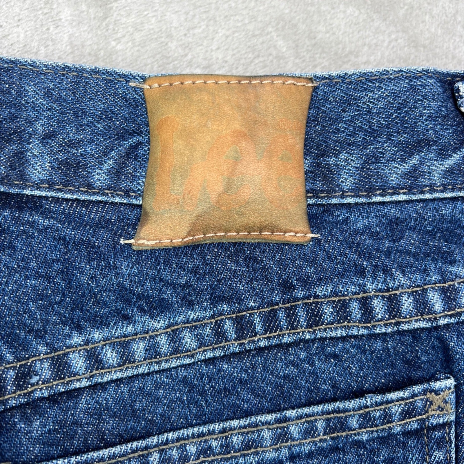 Vintage Lee Tapered Leg Jeans Womens 14 M Blue Solid High Rise Made in USA Denim