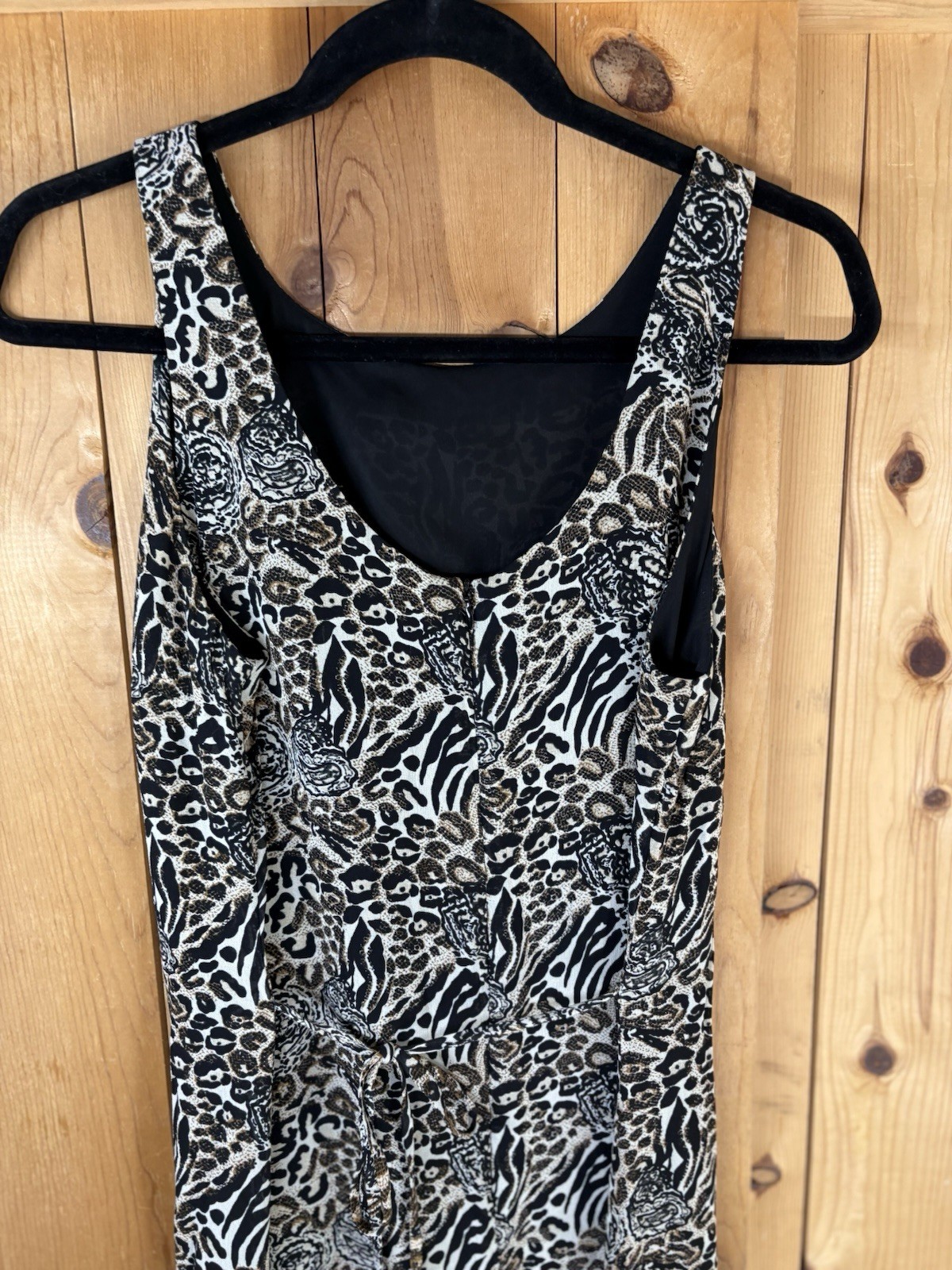 VTG CDC SLIP DRESS SLEEVELESS MAXI LEOPARD & Roses Women’s Sz 6 Y2K Slip Dress