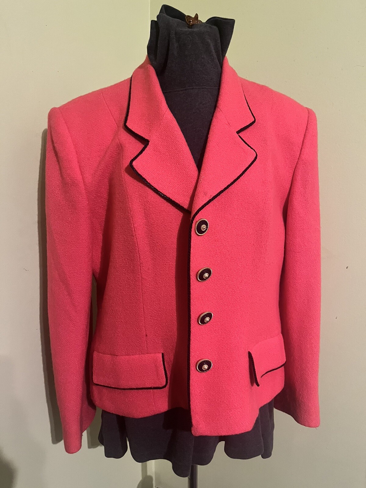 HERBERT GROSSMAN Dergned by Cynthia Sobel Pink Blazer Wool Size Med