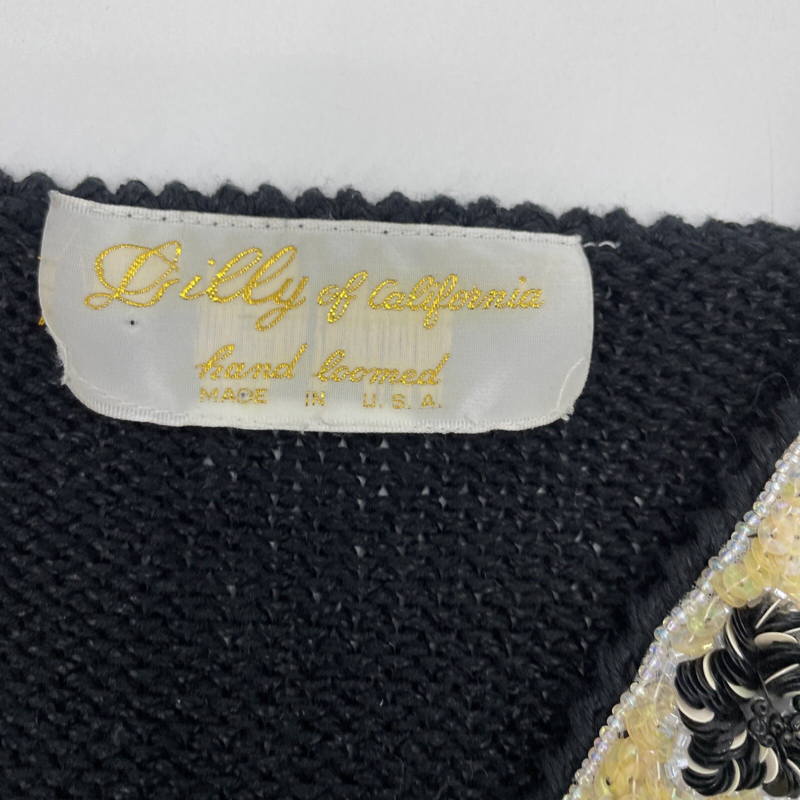 Vintage Lilly of California Sweater Totally 80’s Sequin High Fashion Black
