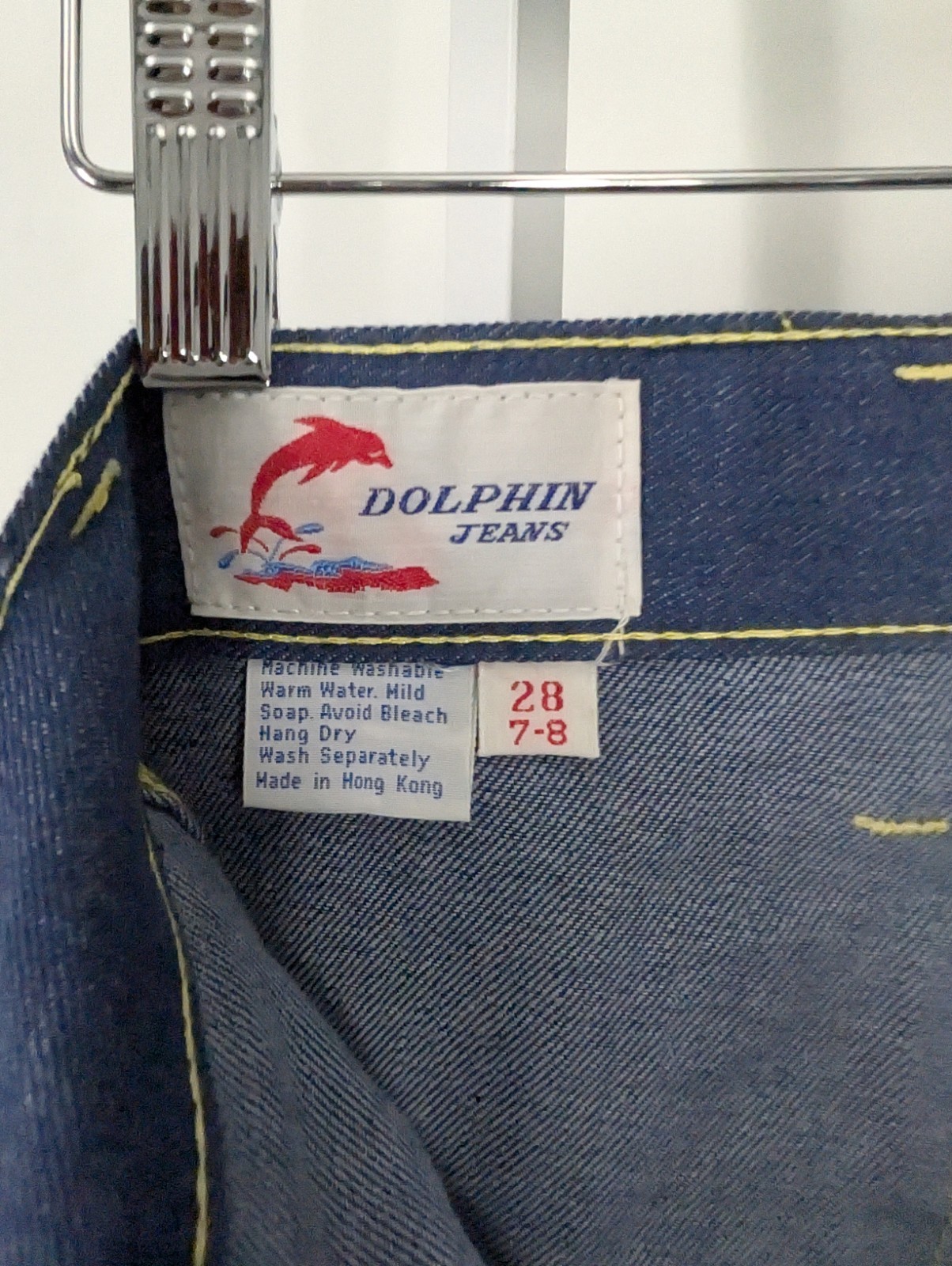 Vintage 70s Bell Bottom Indigo Denim Jeans Hippy NWT 28 31 Flare Rockabilly