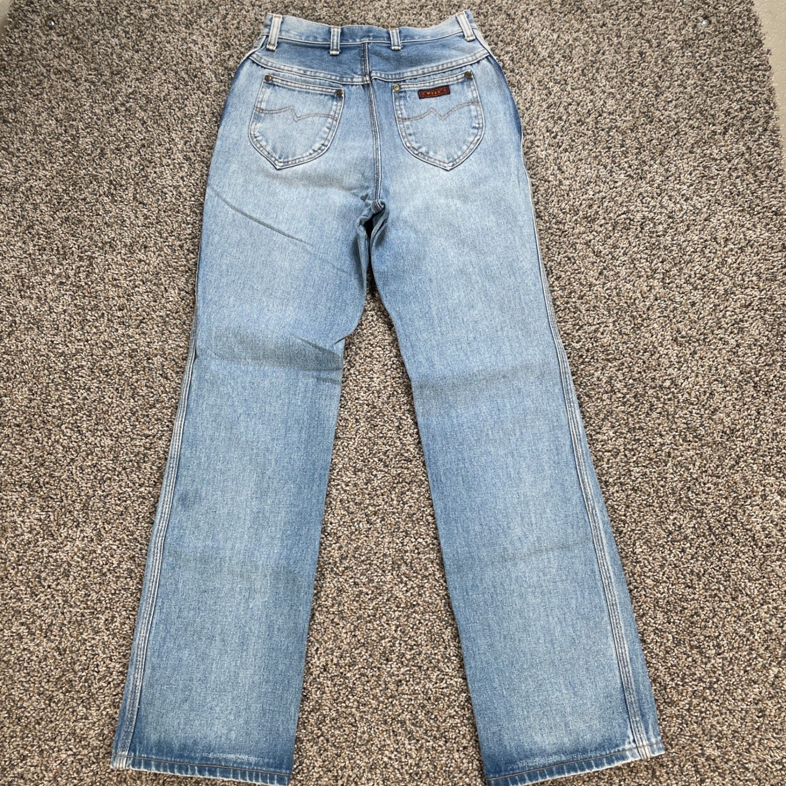 Vintage Wrangler Women 25×32 Jeans USA Made Light Wash High Rise Straight Leg