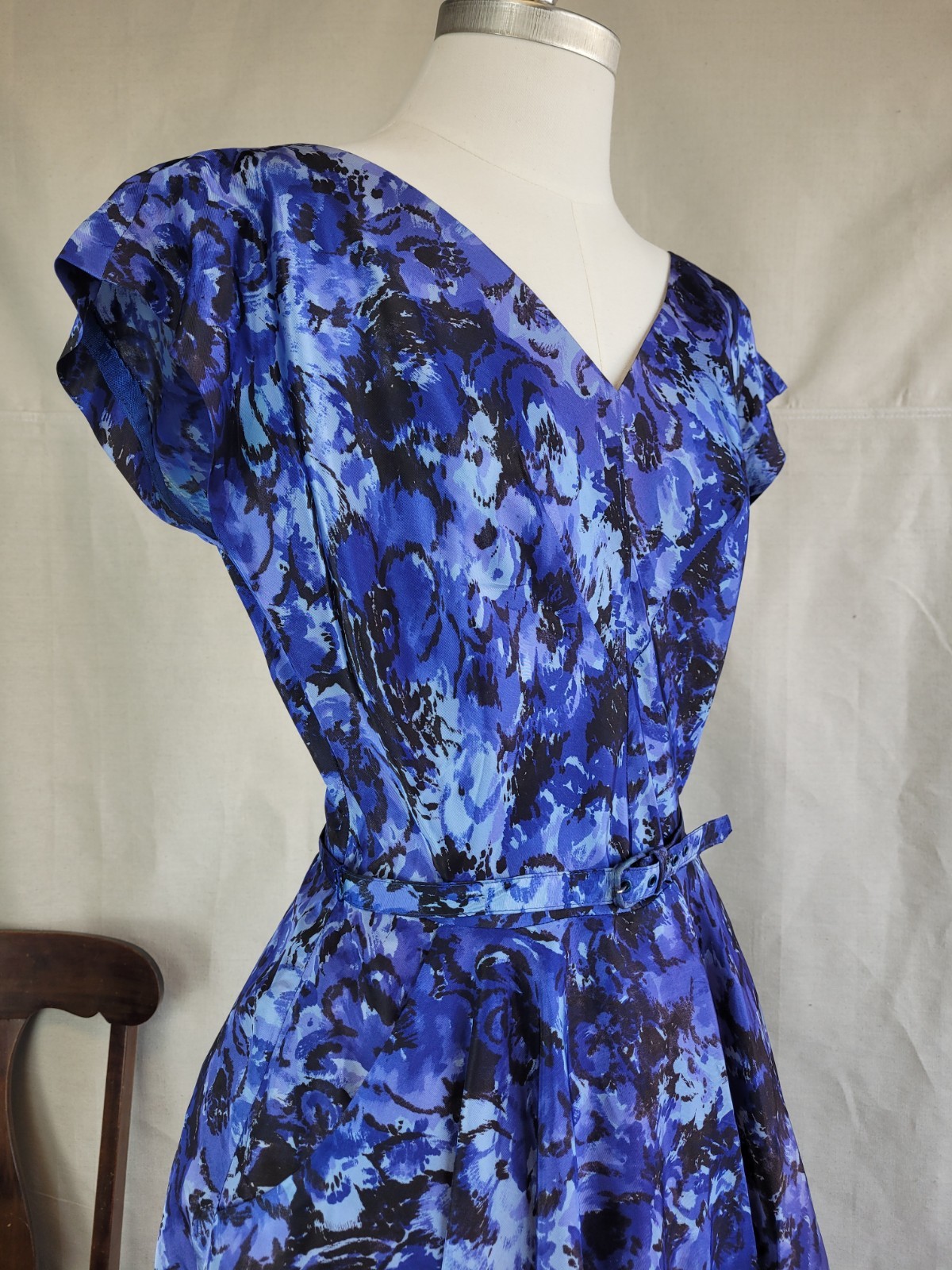 1950s Jay Herbert Tafetta Cocktail Dress w/ Crinoline