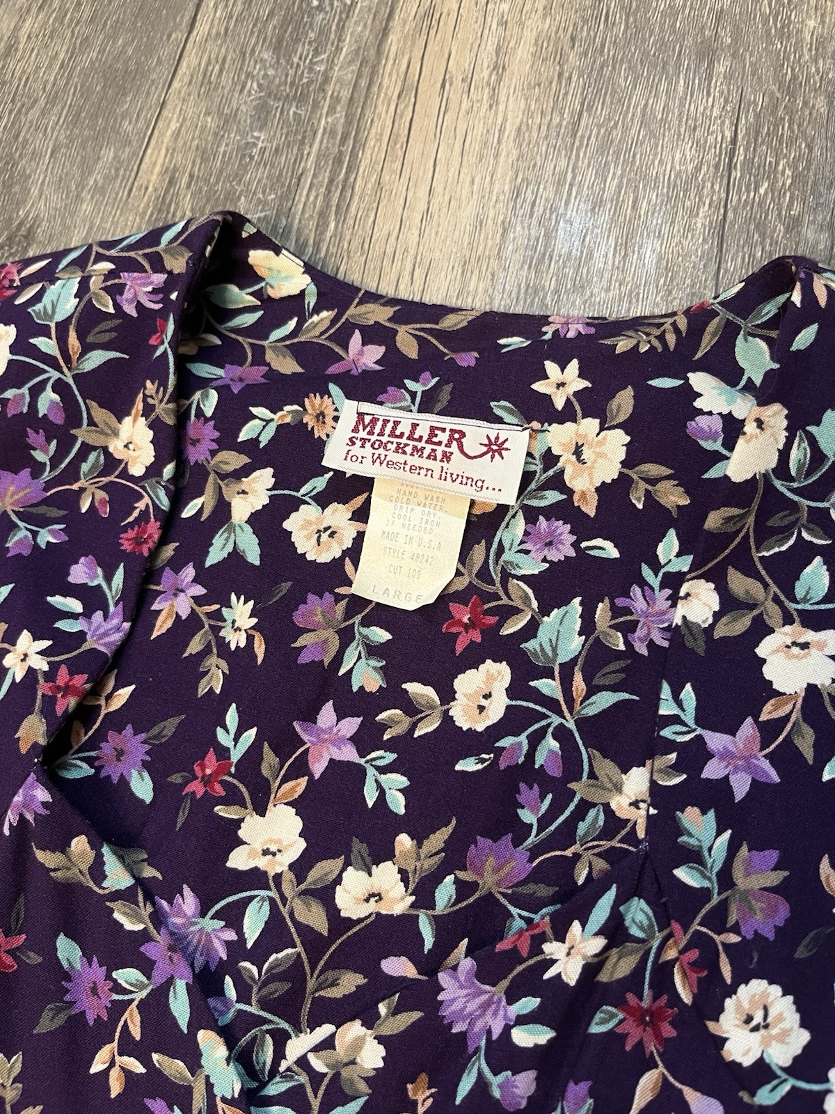 Vintage Miller Stockman Floral Western Top Made In USA Large