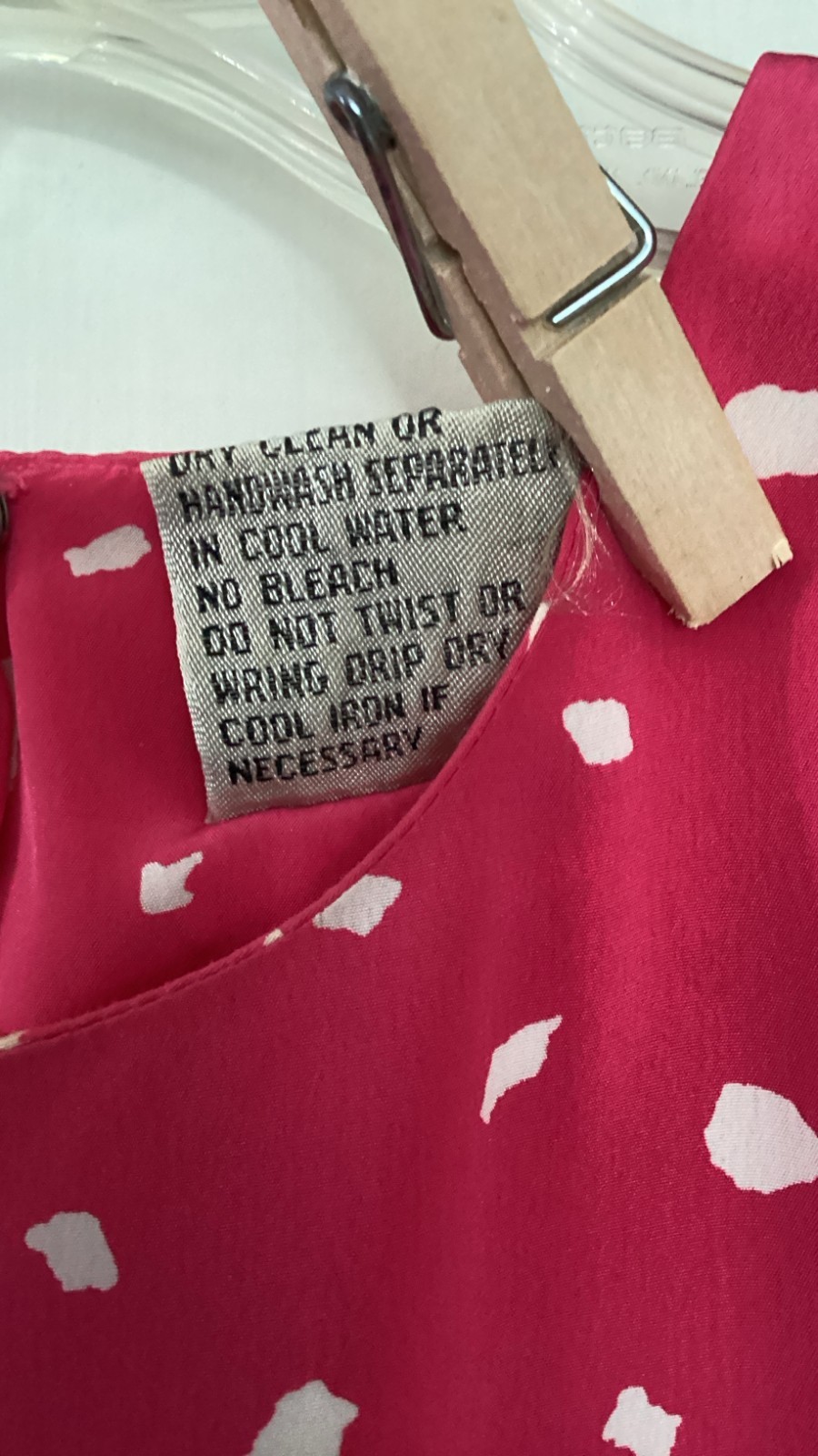 Vintage 1980s Liz Claiborne Pink Polka Dot Midi Dress Short Sleeve Retro