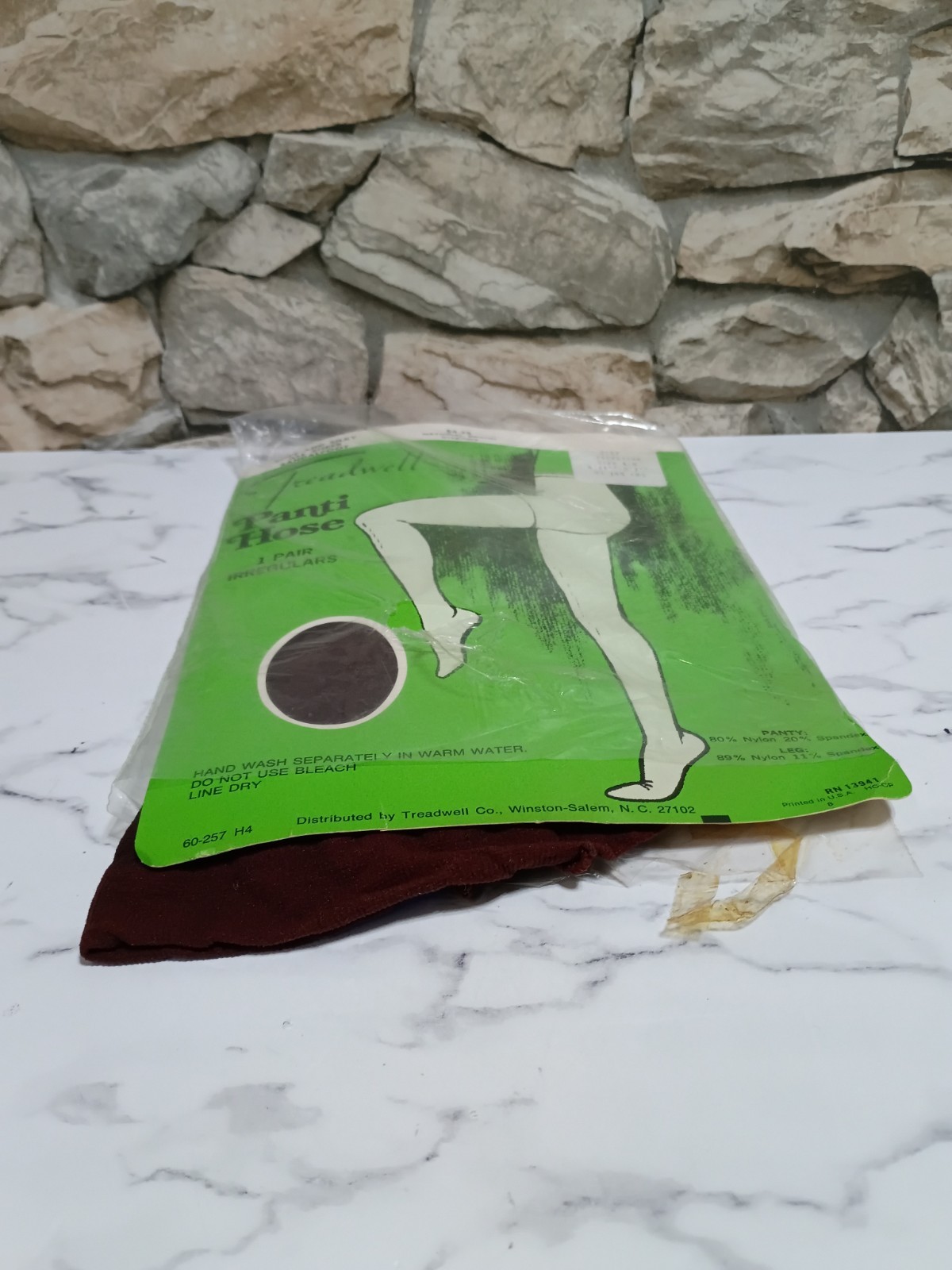 Vintage Treadwell Panti Hose 2167 Irregulars Reinforced Toe Sheer Suntan A-B