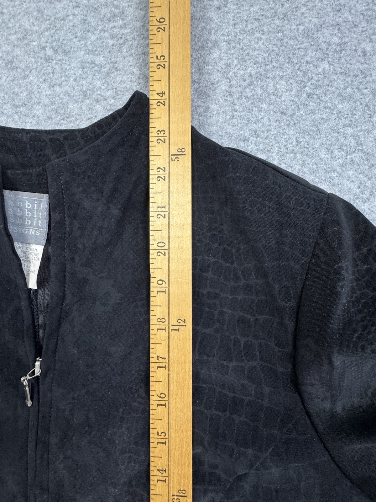 VTG Rabbit Designs Reptile Print Jacket Womens 12 Poly Blend Full Zip Goth Retro