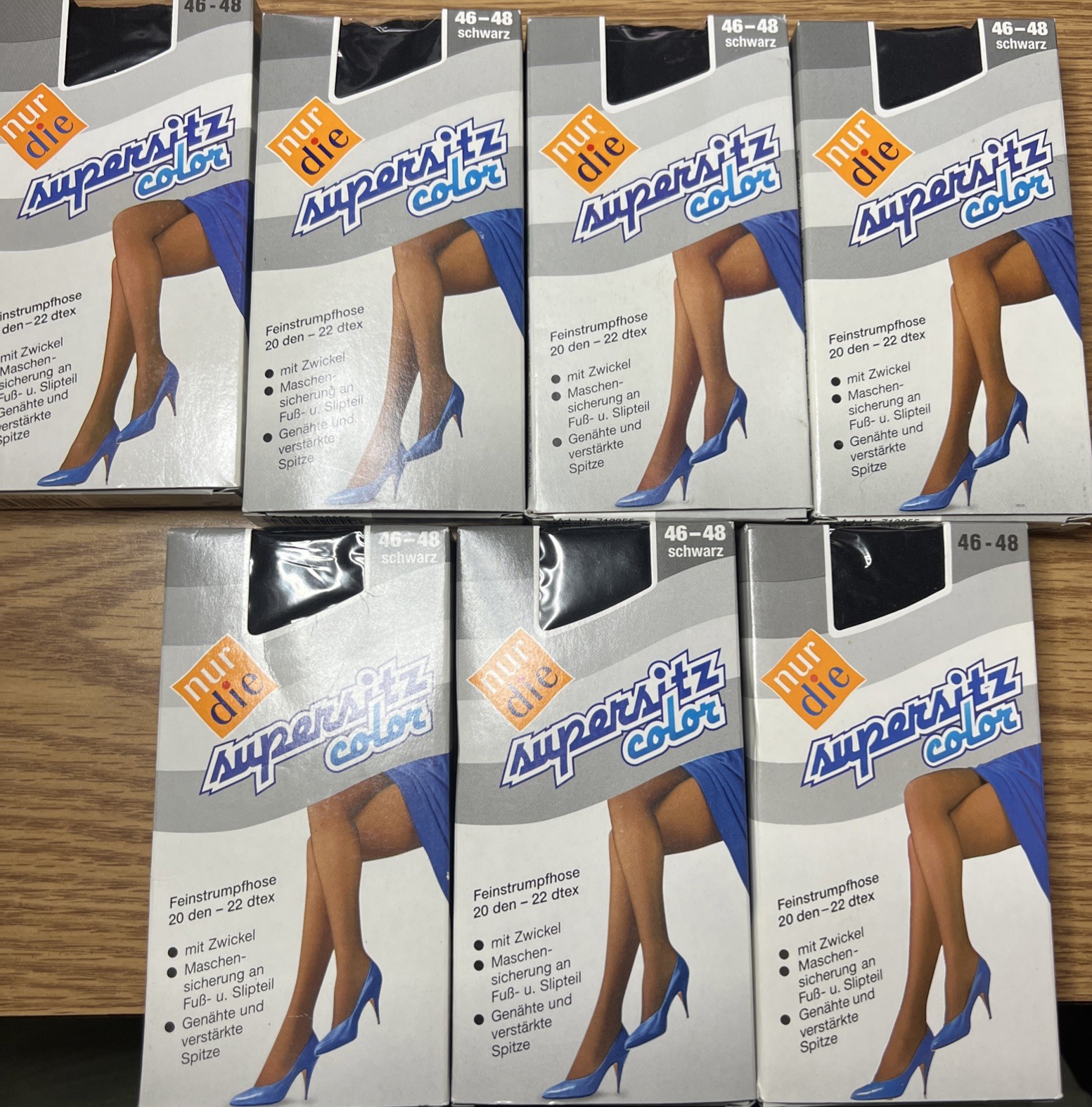 7 Nur Die Only The Vtg Sheer Nylon Tights 20 Den Size 46/48 Schwarz