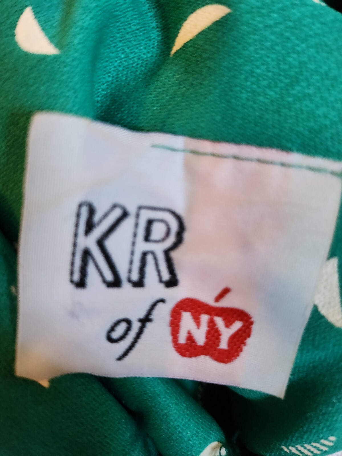 KR of NY VTG 80’s Women Kelly Green 3/4 Sleeve Blouson Pleated Bottom Dress 9/10