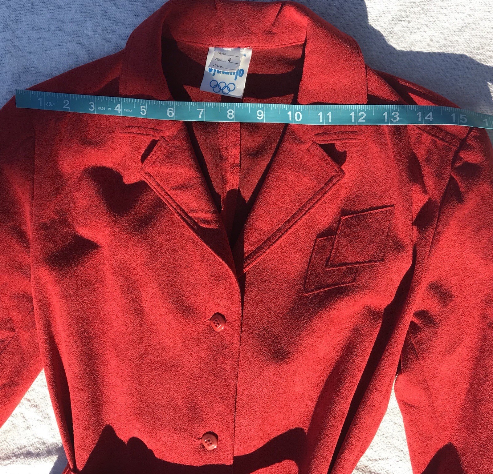 Vtg 70s Button Down Faux Suede Polyester Blend Dress 4 Xs S Olympic Ca HTF MOD