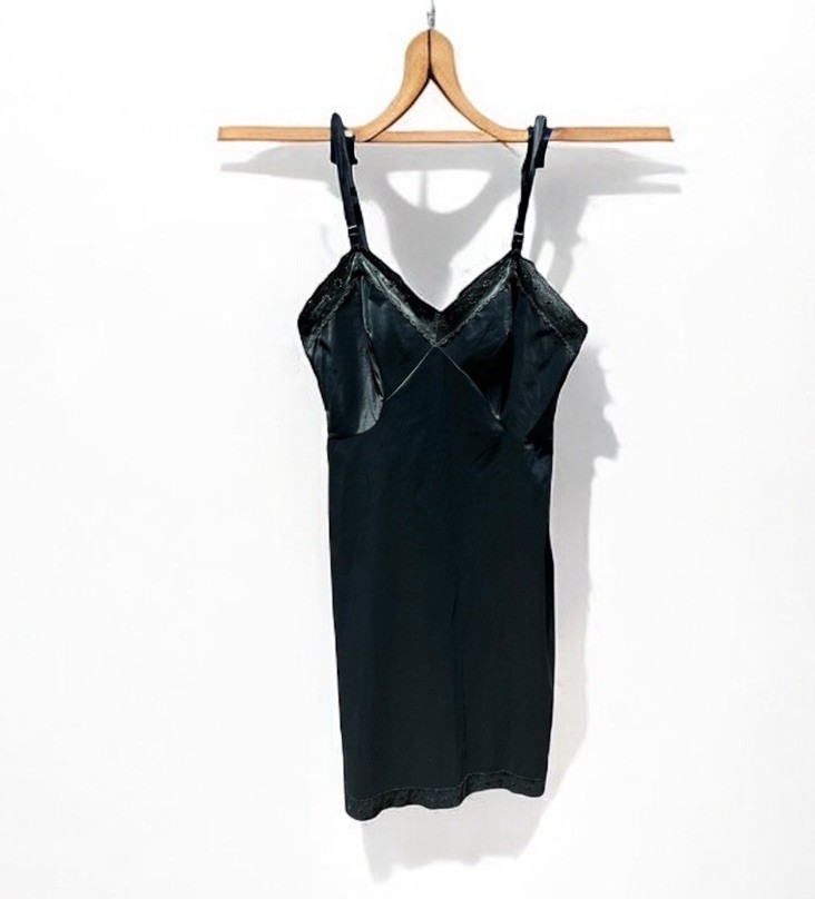 🌻VINTAGE 70’s Stoneswear Black Slip Chemise Size 36