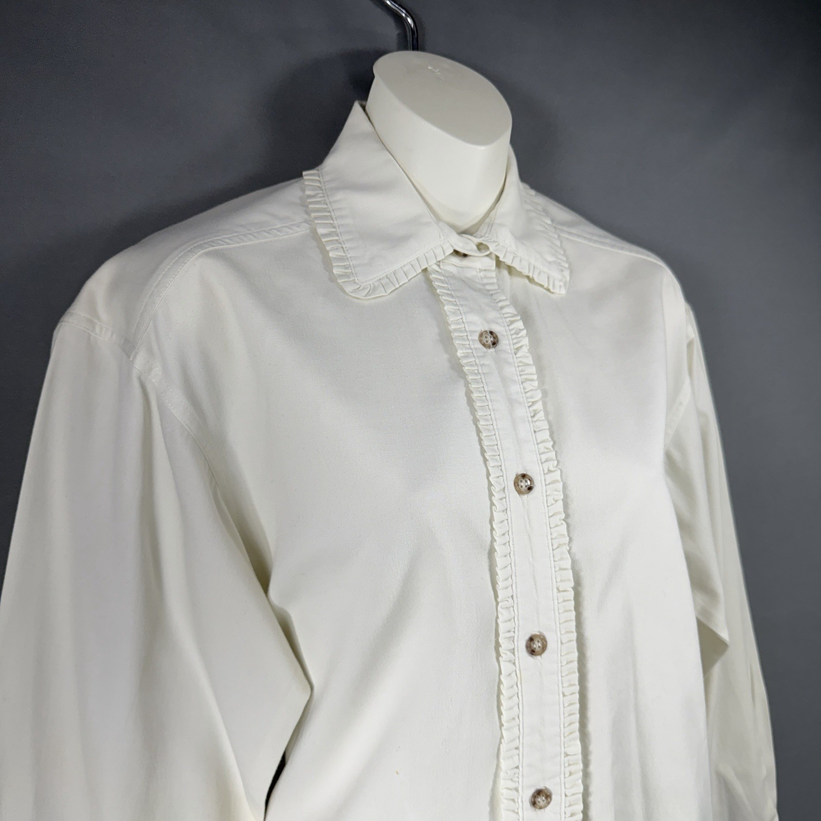 Vtg Breeches Ruffle Collar Blouse Top Womens 2 Prairie Cottagecore Romantic USA