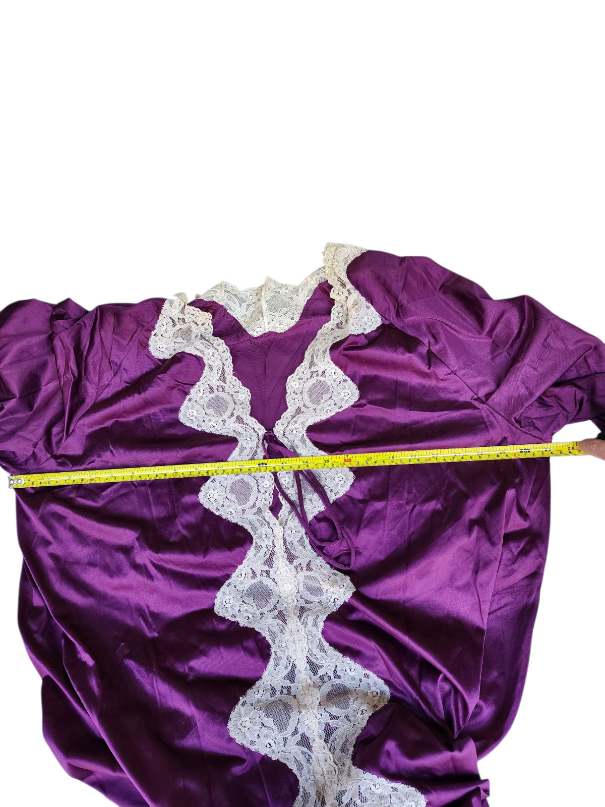 Vintage Royal Purple Robe Nightgown Nylon Tricot 2X 80s Glam Rock