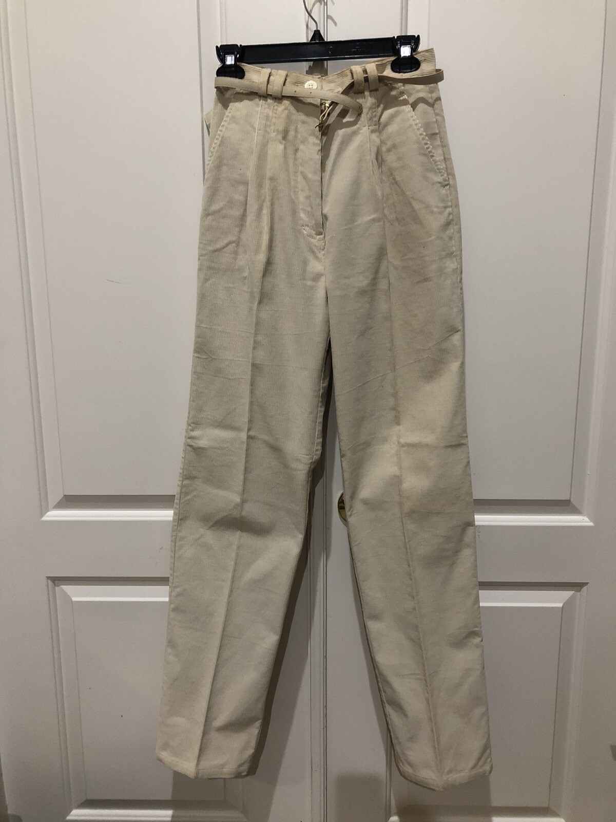 Foxmoor Vintage 70’s 80’s Size 11 High Waist Corduroy Beige Pant Belt New