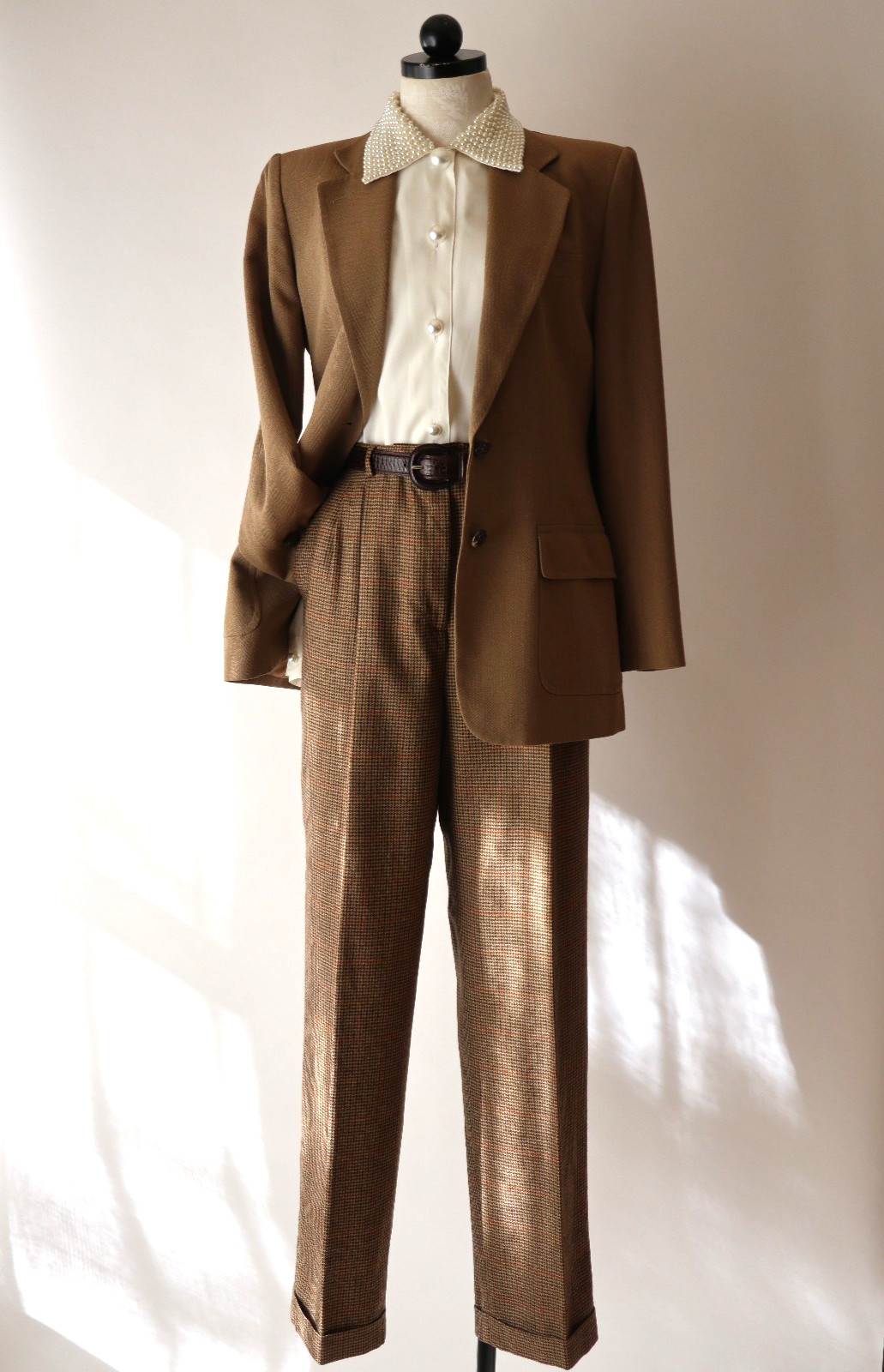 Ralph Lauren Beige Rayon Wool Equestrian Horse Buttons Blazer Jacket Women M