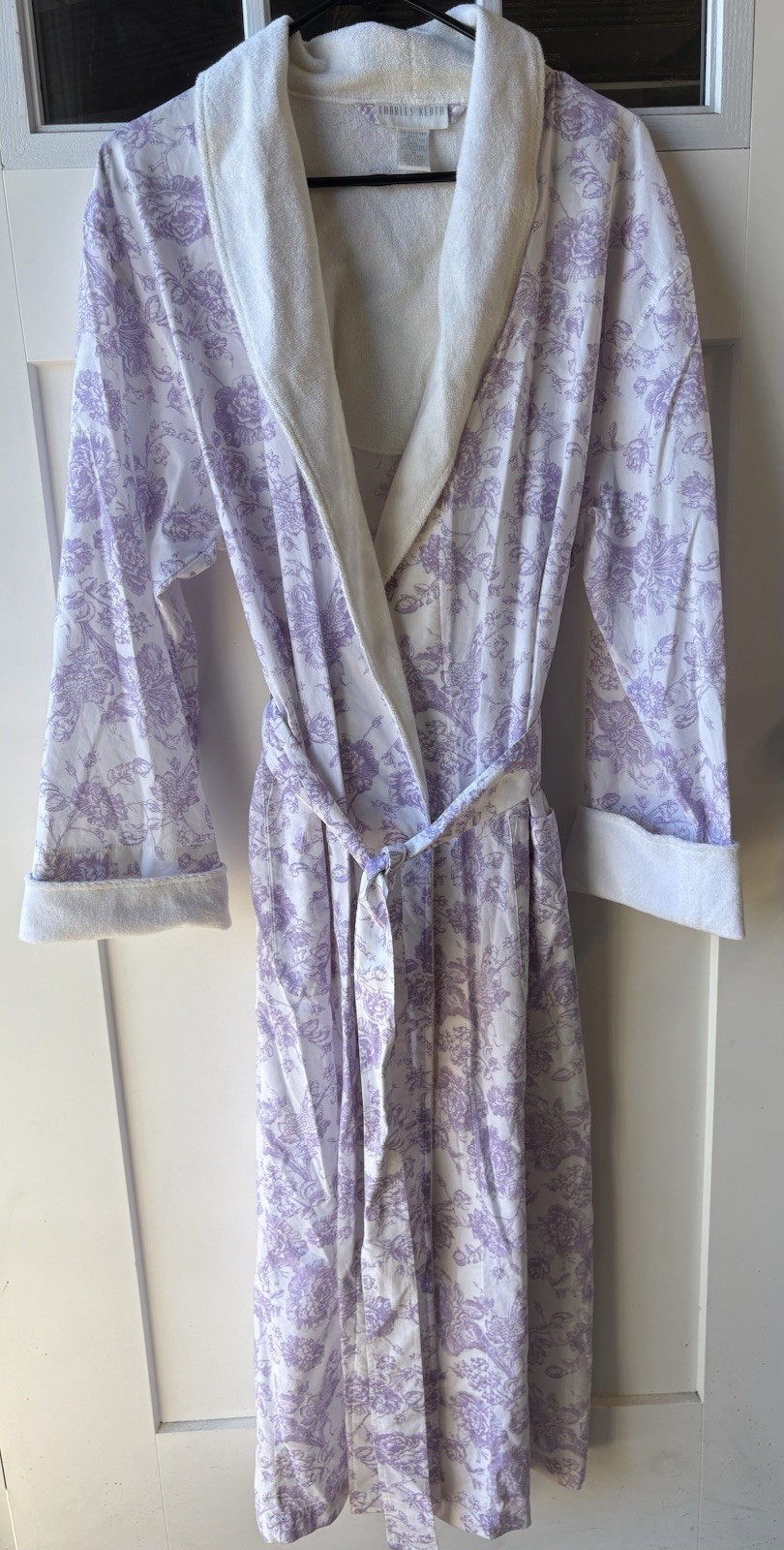 Vintage Charles Keath Wrap Bath Robe Floral Dressing Gown Cottagecore Medium