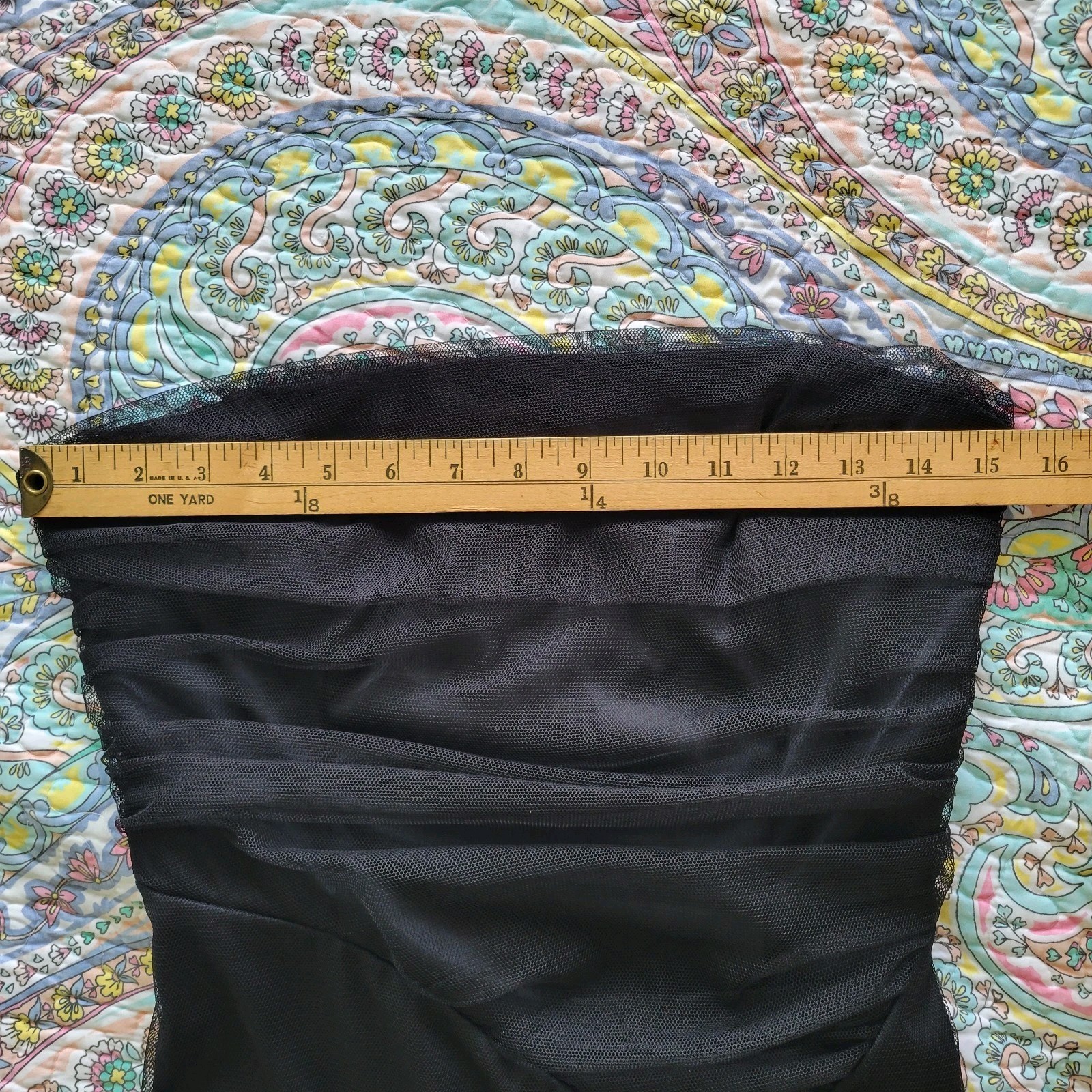 Vtg Strapless Black Maxi Dress S Whimsigoth Goth Tulle Y2K Dark Romantic Vamp
