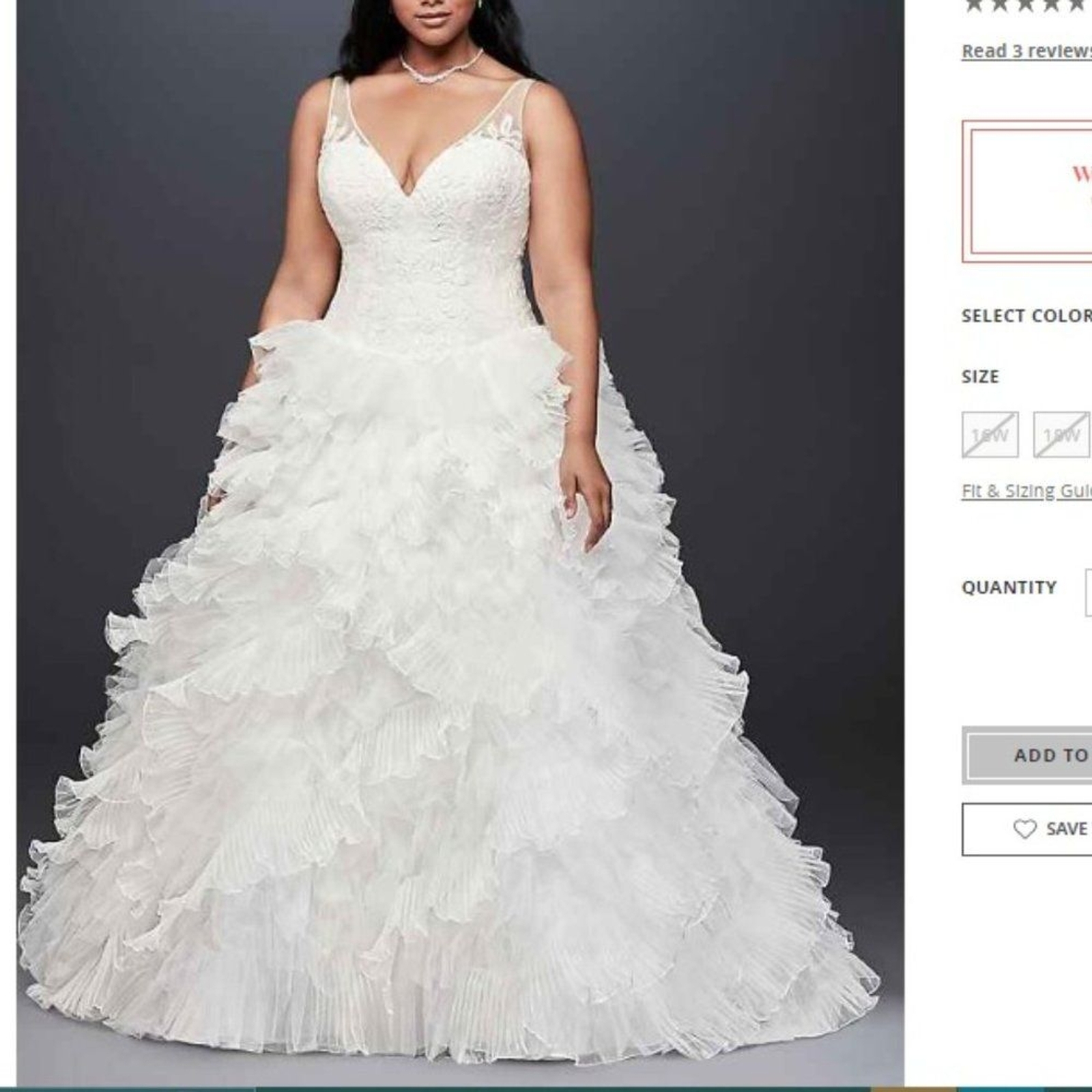 Galina Signature wedding dress with ruffles