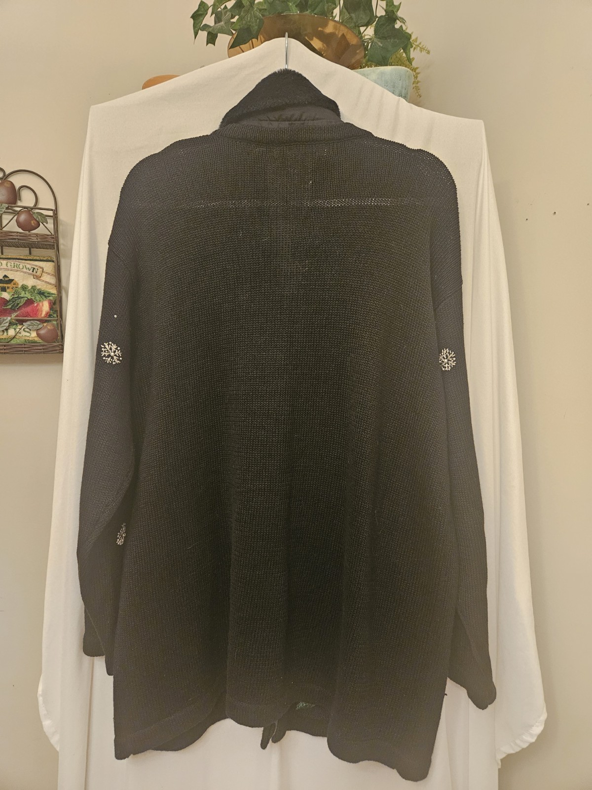 Christmas Holiday Black Cardigan Sweater 1XL Victorial Jones Co.