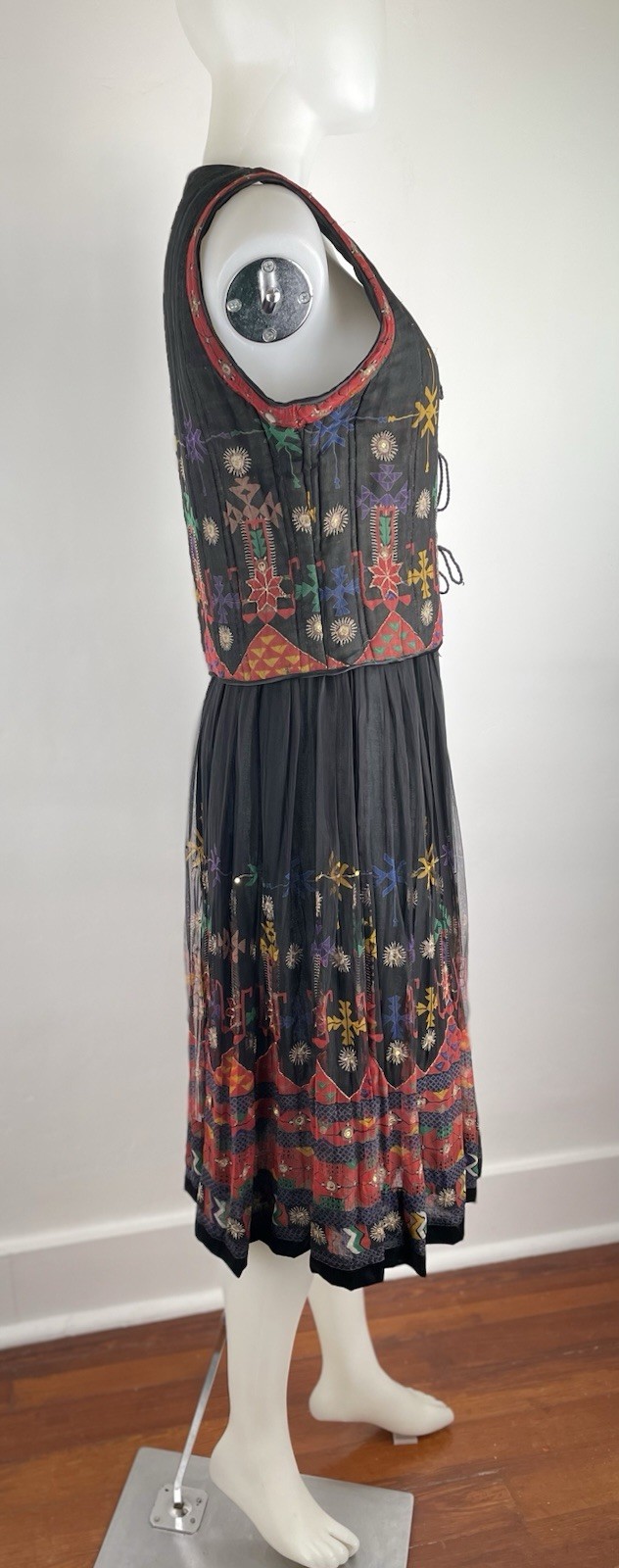 VTG 70s 80s Skirt Set Gauze Hippy Boho Festival SZ M Rayon (DAMAGED AS IS