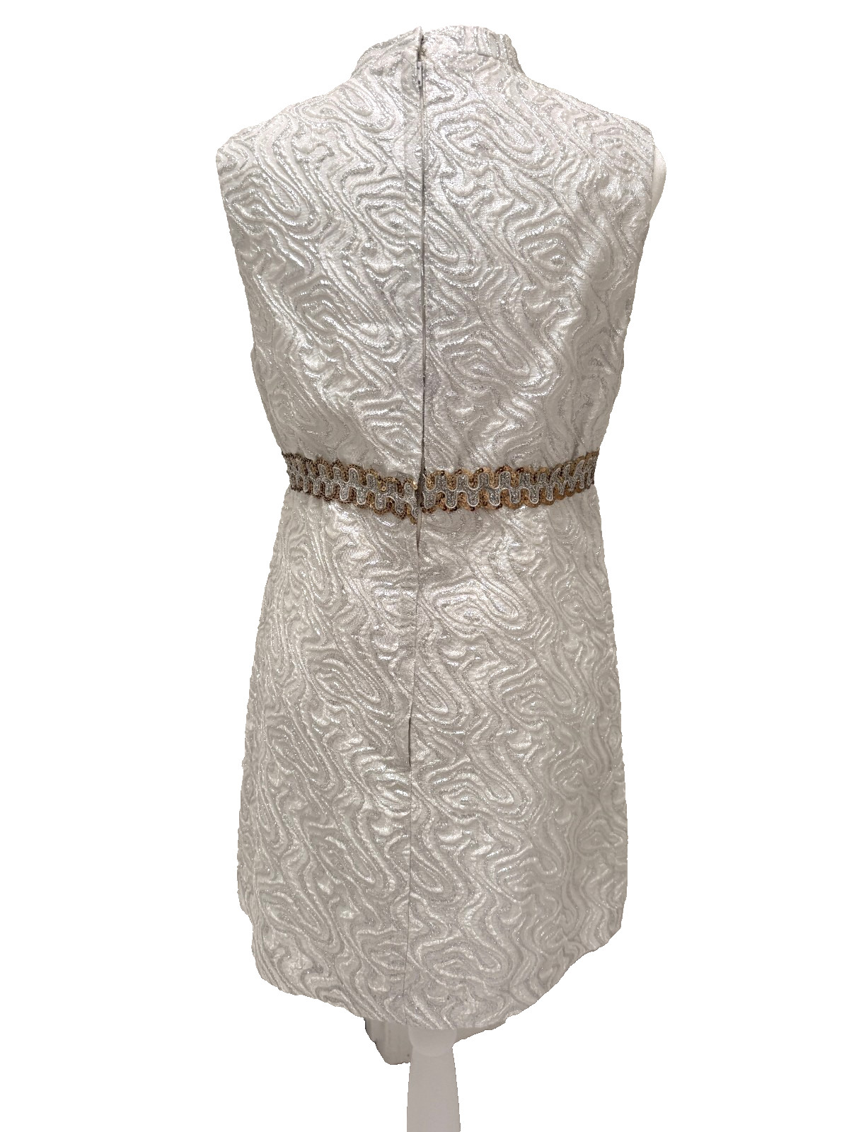 Vintage 1960’s White Silver Sparkly Mod Mini Bridal Cocktail Party Dress