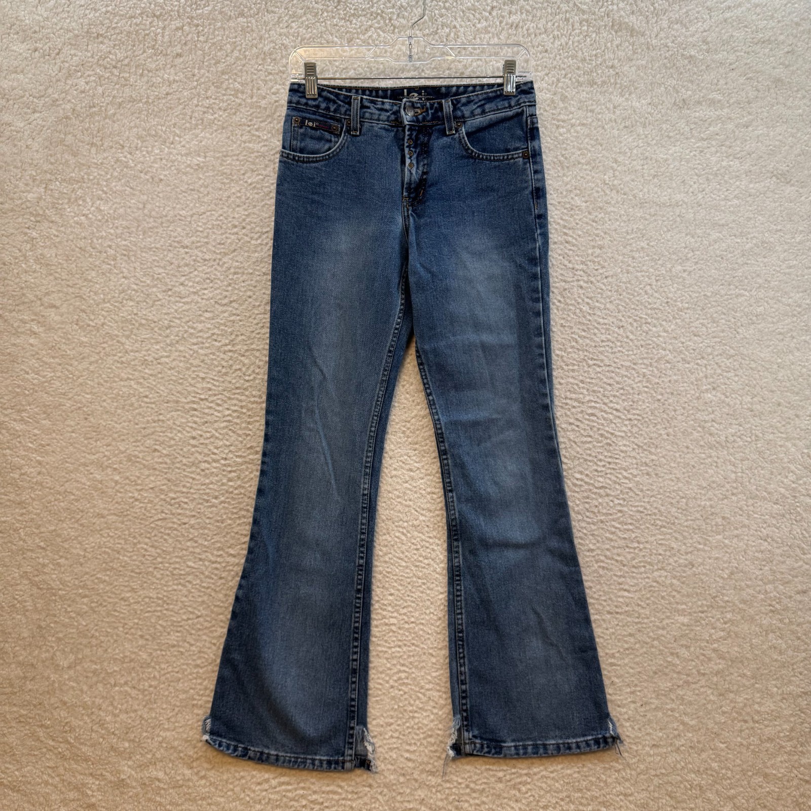 Y2K Vintage Lei Low Rise Flare Jeans 0 24 Medium Wash Bootcut 100% Cotton Denim