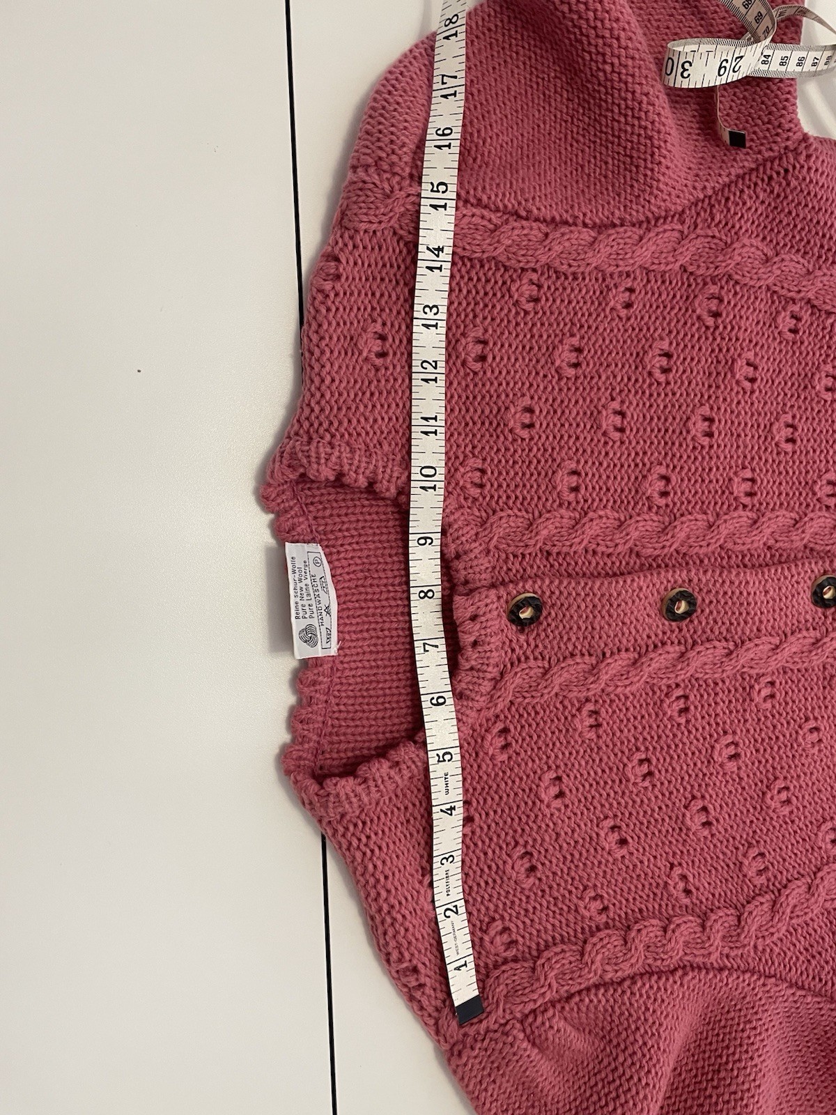 Vintage 80s Stapf Tyrol Pink Alpine Austria Knit Wool Fraulein Sweater Cardigan