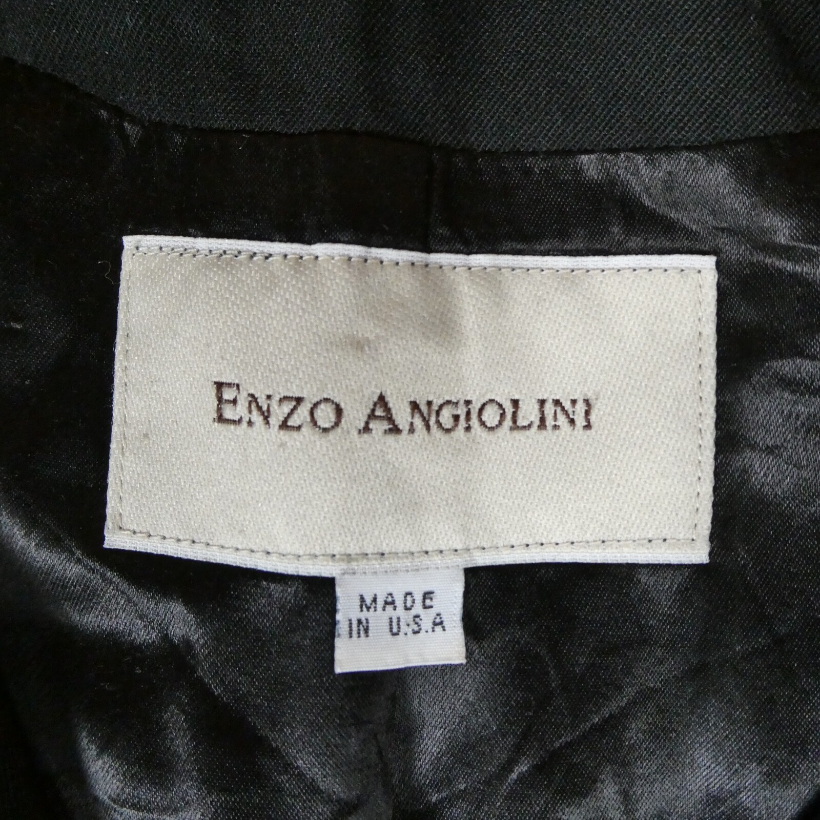 Vintage Enzo Angiolini Jacket Women Size 8 Black Trench Coat Made In USA