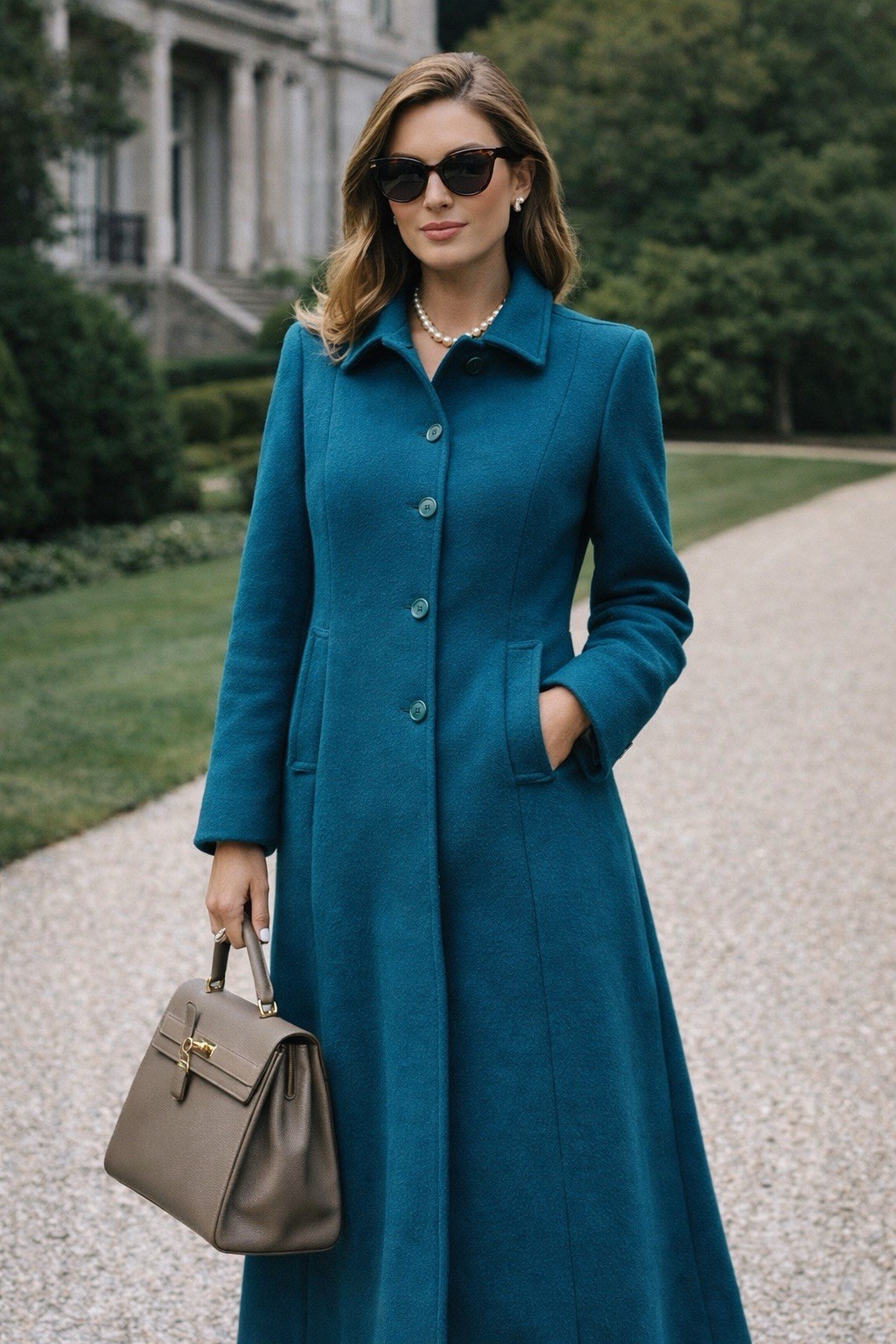 VTG 1970s Pendleton Virgin Wool Lined Teal Trench Coat Women’s Size 10 Old Money