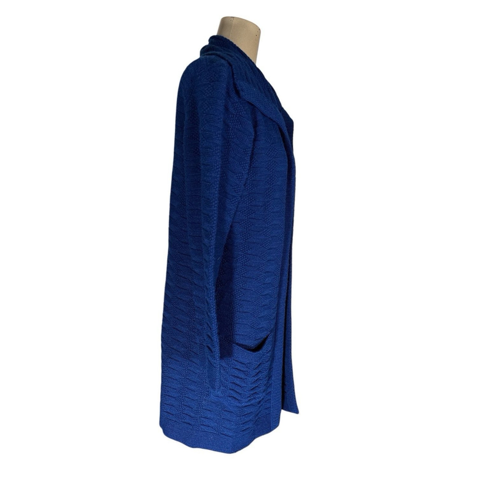Vintage 70’s Milrank California Navy Blue Knit Cardigan Sweater House Jacket