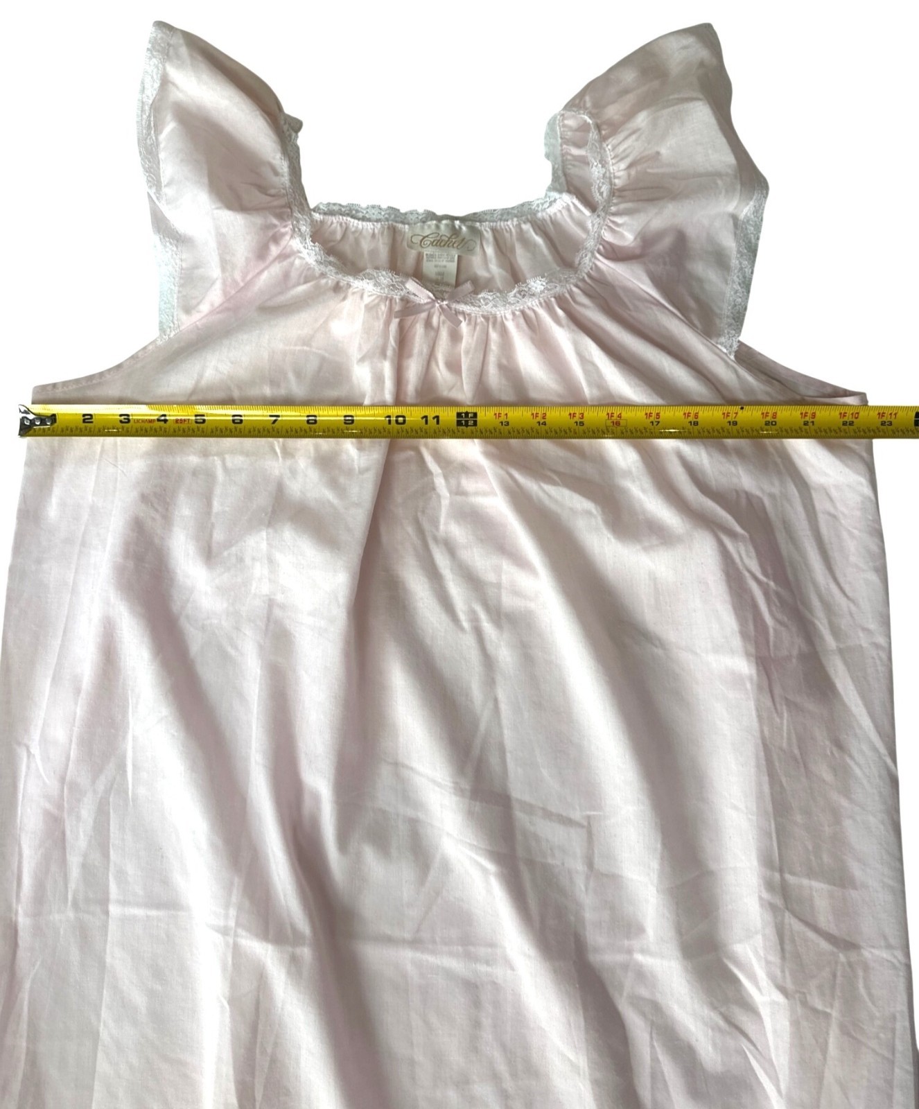 Vintage Cachet Cotton Pink Lace Embroidered Nightgown/Robe Set L 16-18