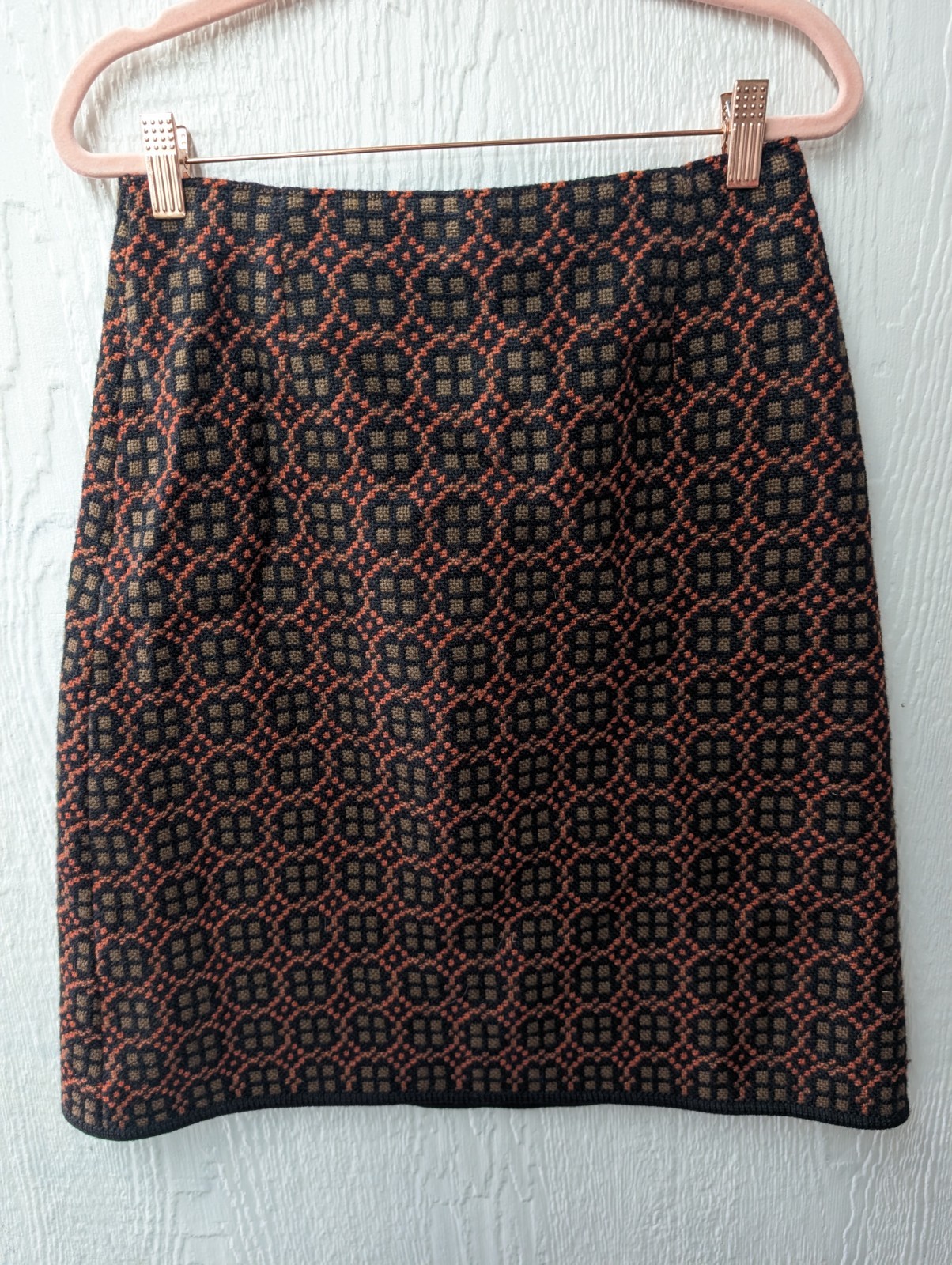 Vintage Welsh Woollens Dillad Dwyryd Cymru Patterned Wool Skirt Mod Medium