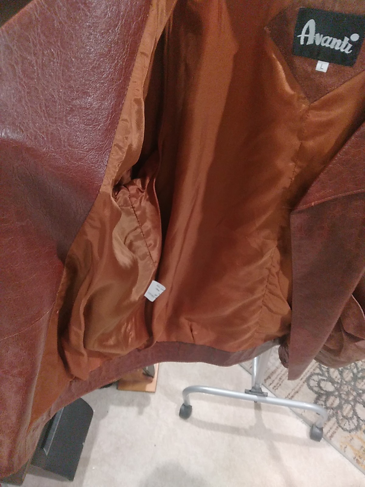 Avanti Genuine Pig Suede Brown BTN Down Jacket Size L Vintage Original Amazing!