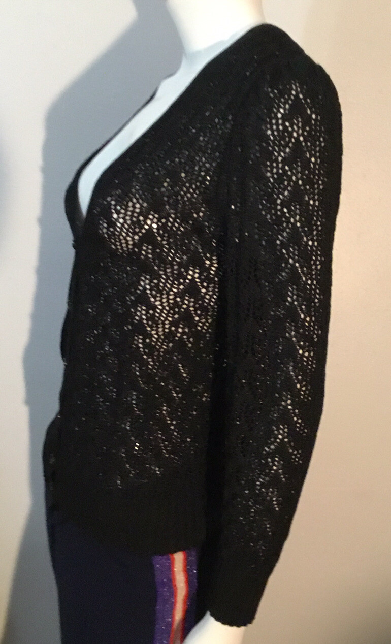 VTG 80s Vivanti Bullocks Wiltshire Black Cardigan Sweater Vintage 8