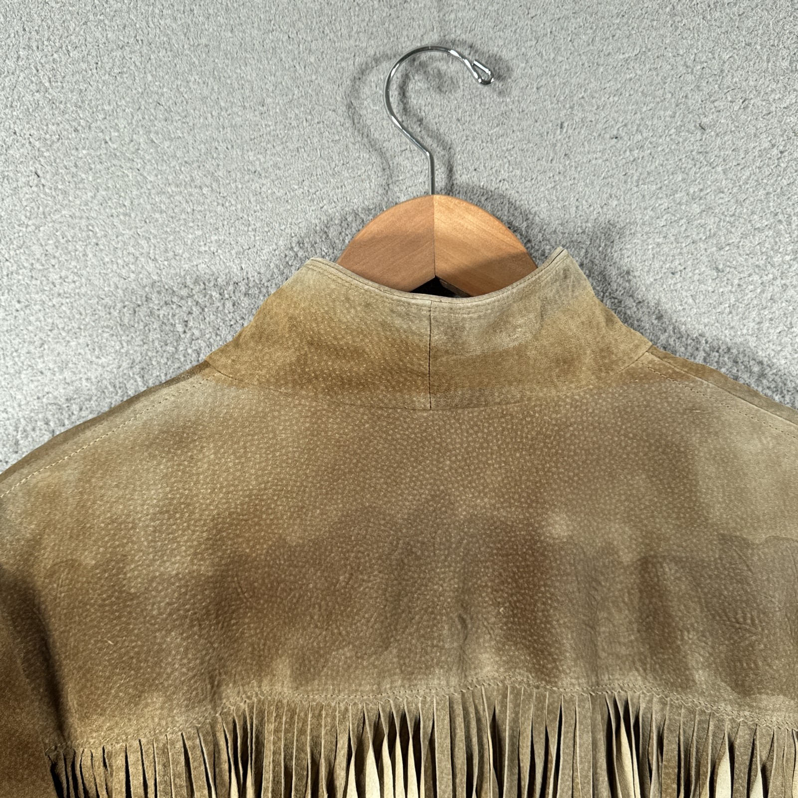 Vintage Ralph Lauren Suede Fringe Jacket Womens Large Brown Western Cowgirl FLAW