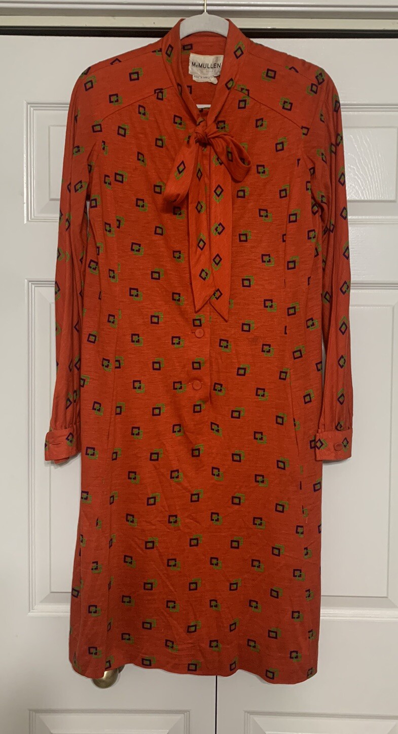 Vintage McMullen 60’s / 70’s Amazing Colors Retro Shift Dress Size 14 (H39)
