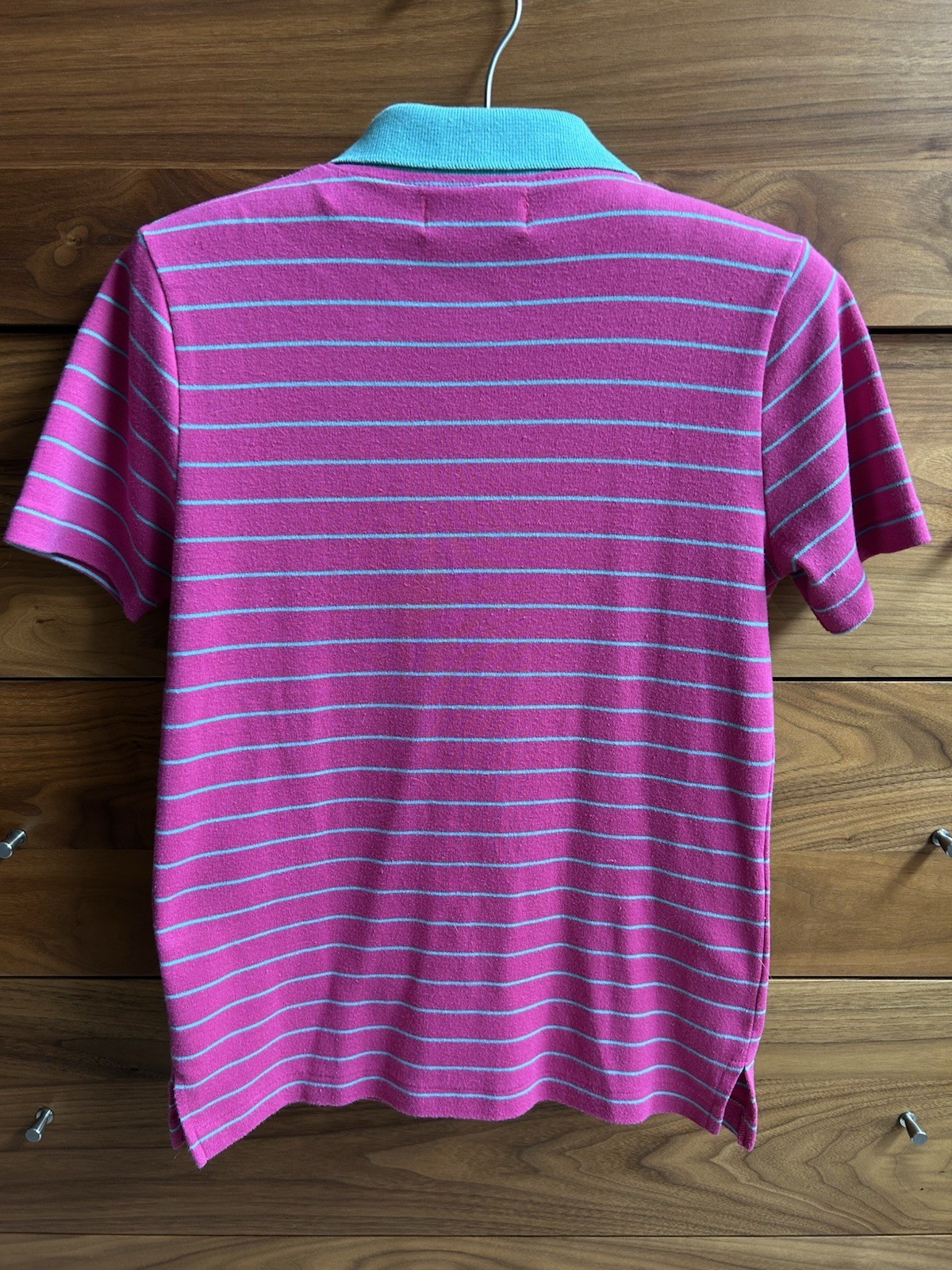 80’s Vintage Polo Shirt Robert Scott Ltd. Vintage Preppy Knit Shirt Pink Aqua XS