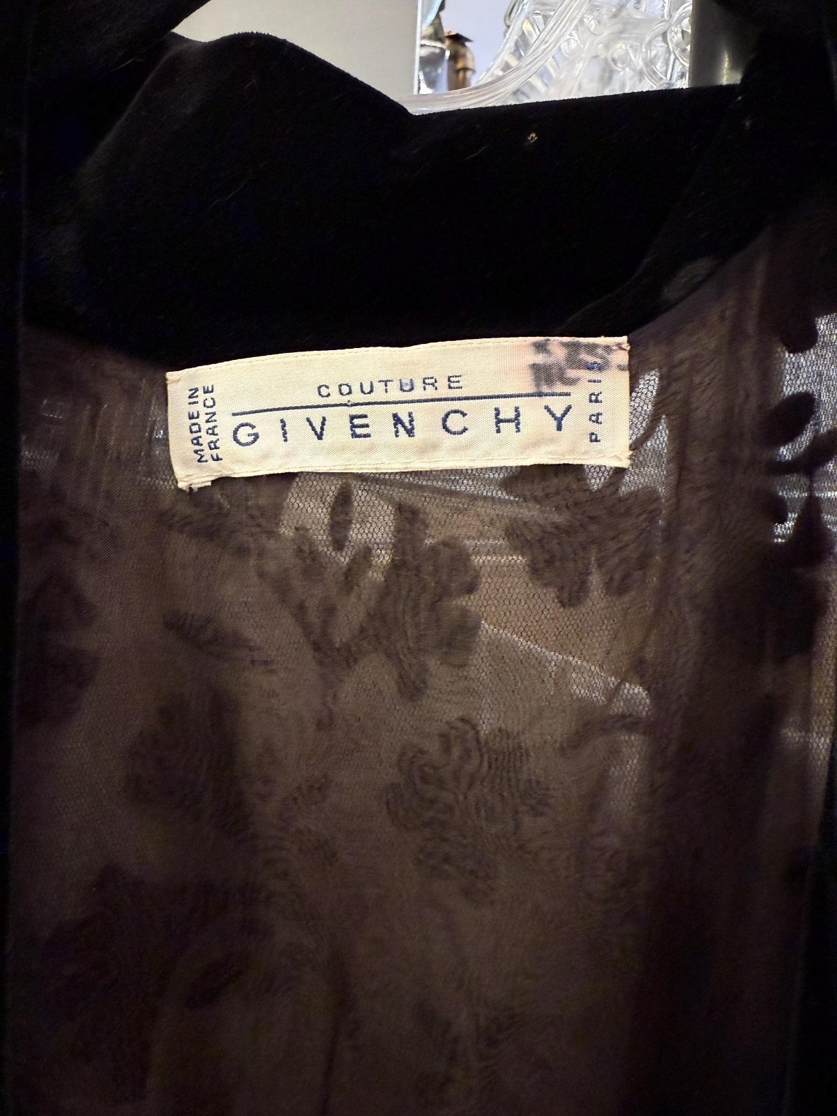 1980s Givenchy Couture Flocked Velvet Dress – RARE – 1940s Style