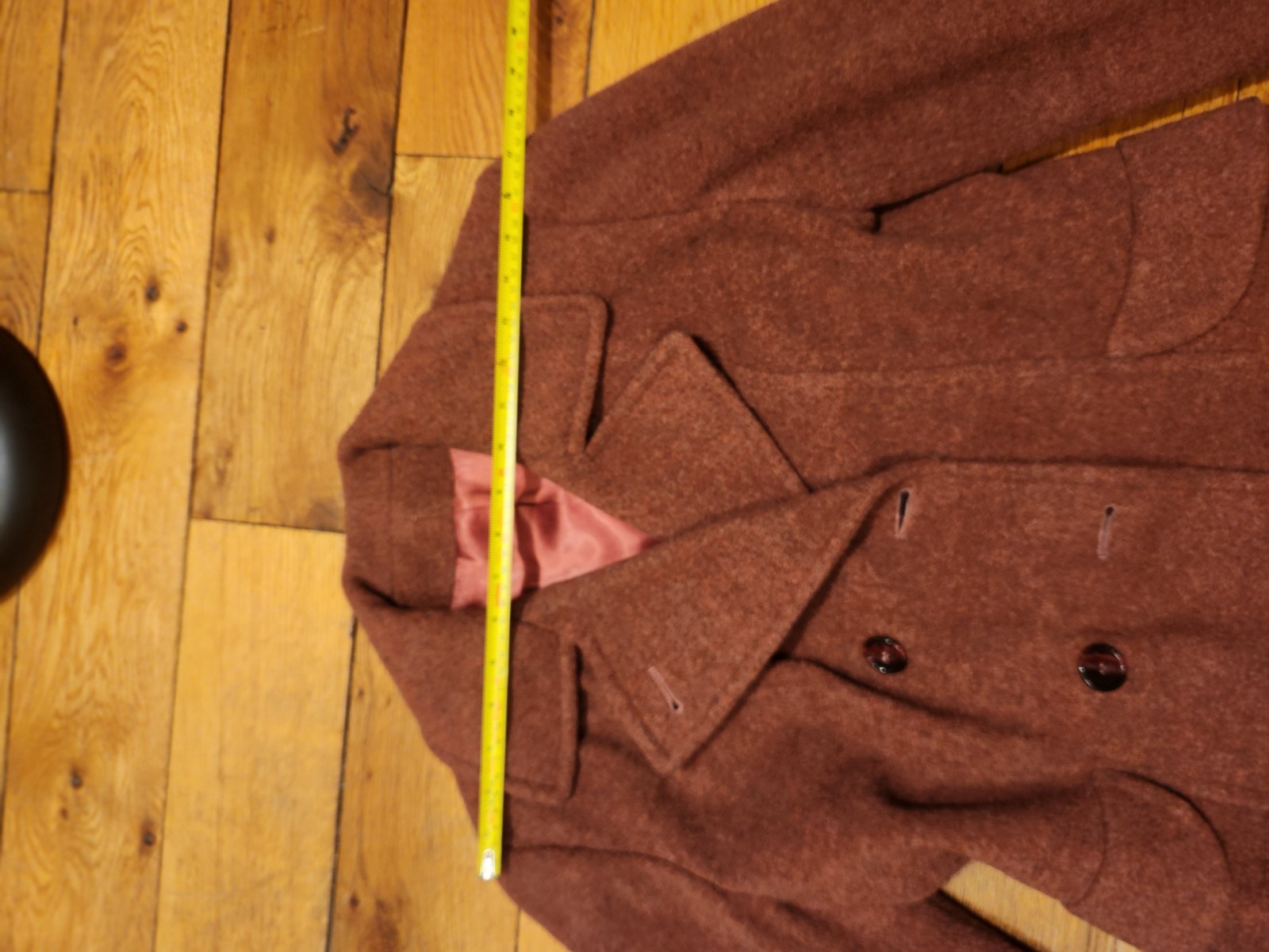 Vintage ILGWU Bromleigh cranberry wool coat Unique Buttons